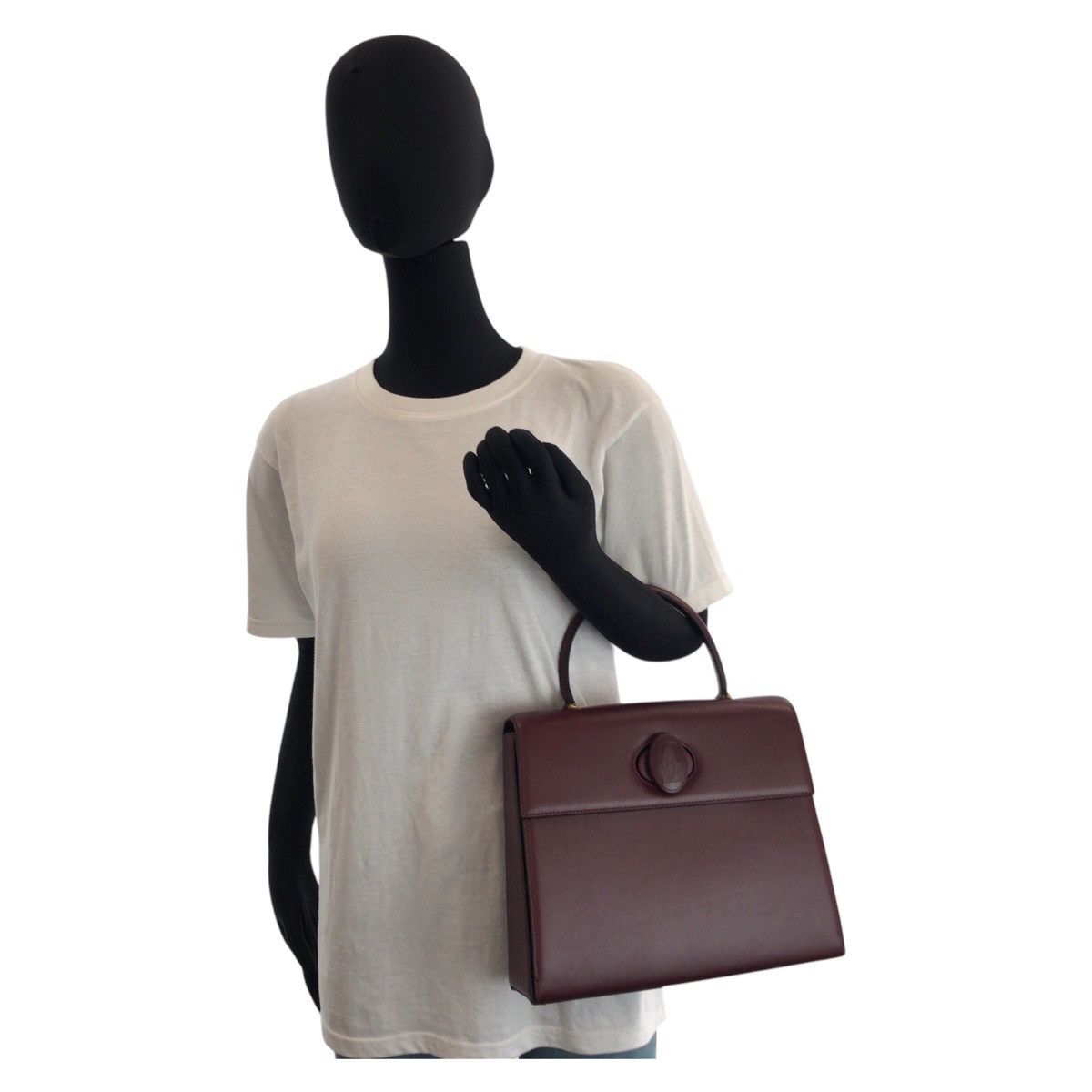 Cartier Cartier Cartier Must Line Leather Handbag 500926 Leather Handbag 500926 DUTY FREE for USA Size ONE SIZE - 5 Thumbnail