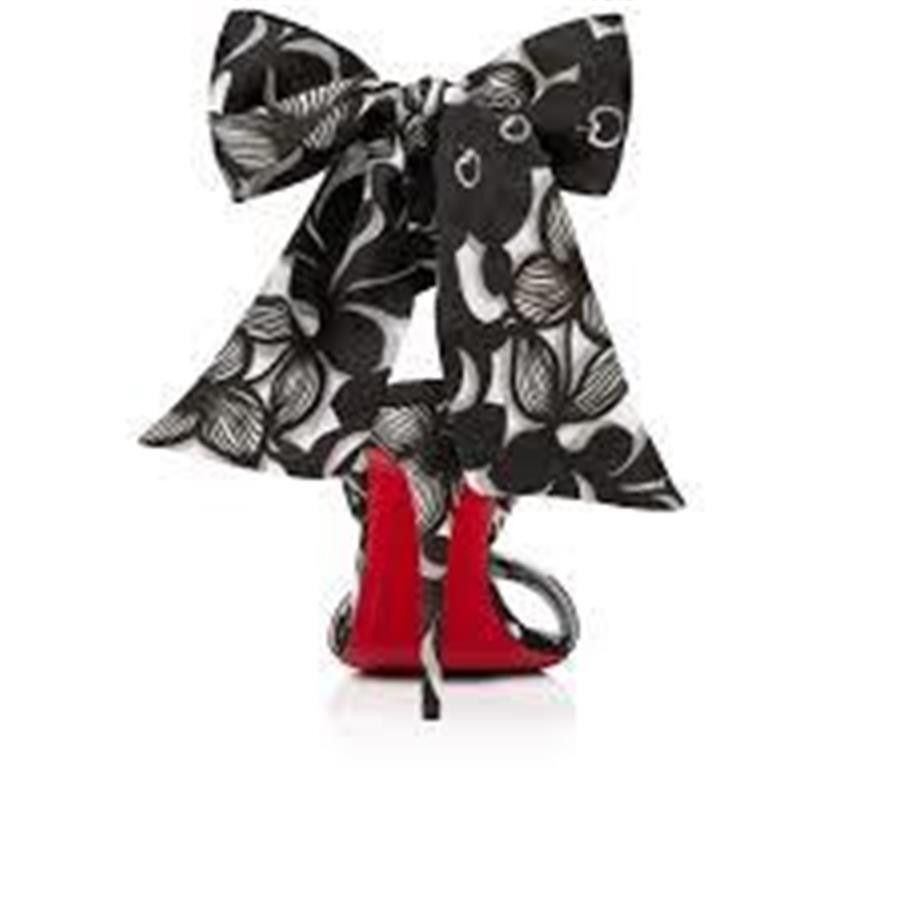 Christian Louboutin sandale du désert 100mm black/white Size US 7 / IT 37 - 3 Thumbnail