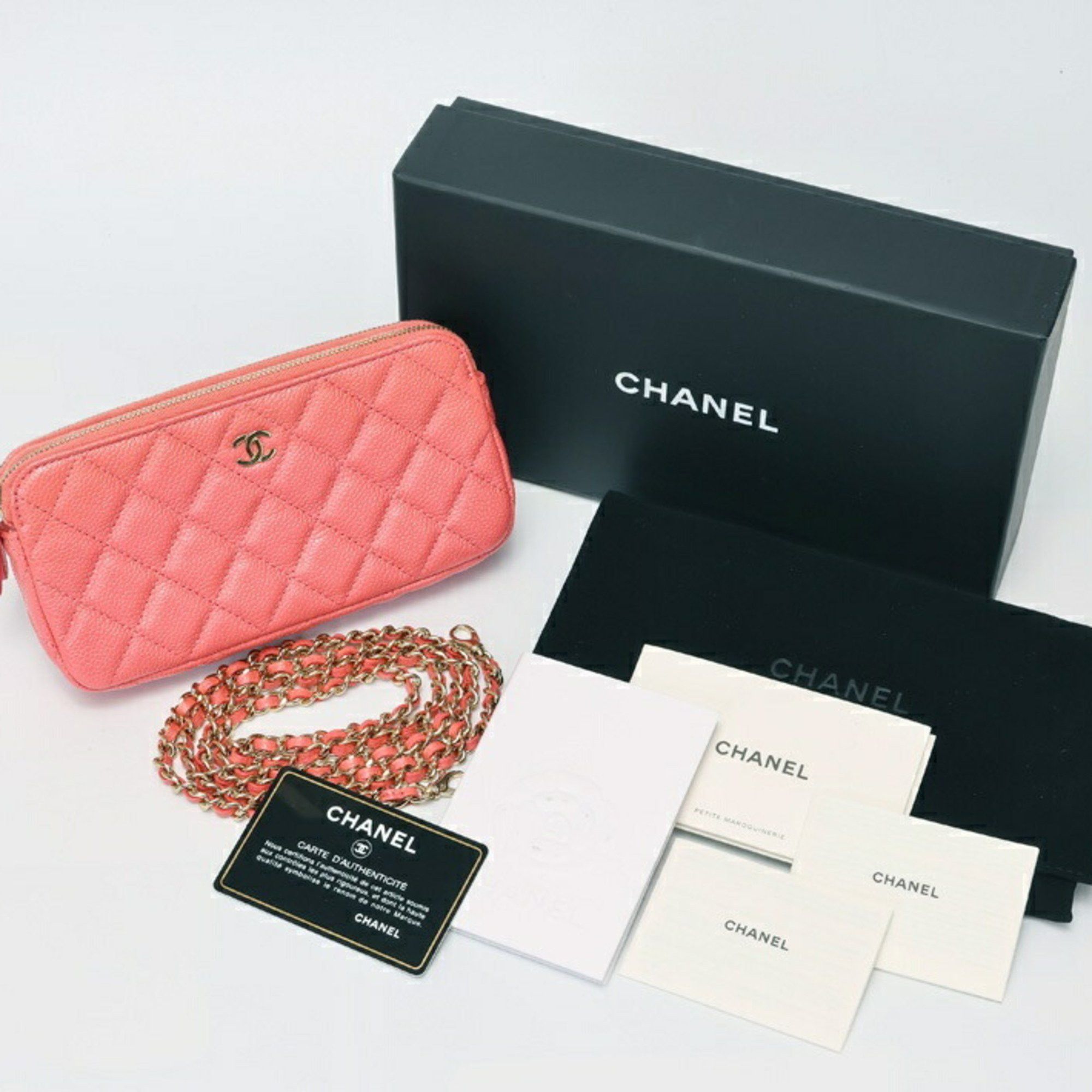 Chanel CHANEL Matelasse Chain Wallet Shoulder Bag A82527 Caviar Skin Pink 70158 Size ONE SIZE - 8 Thumbnail