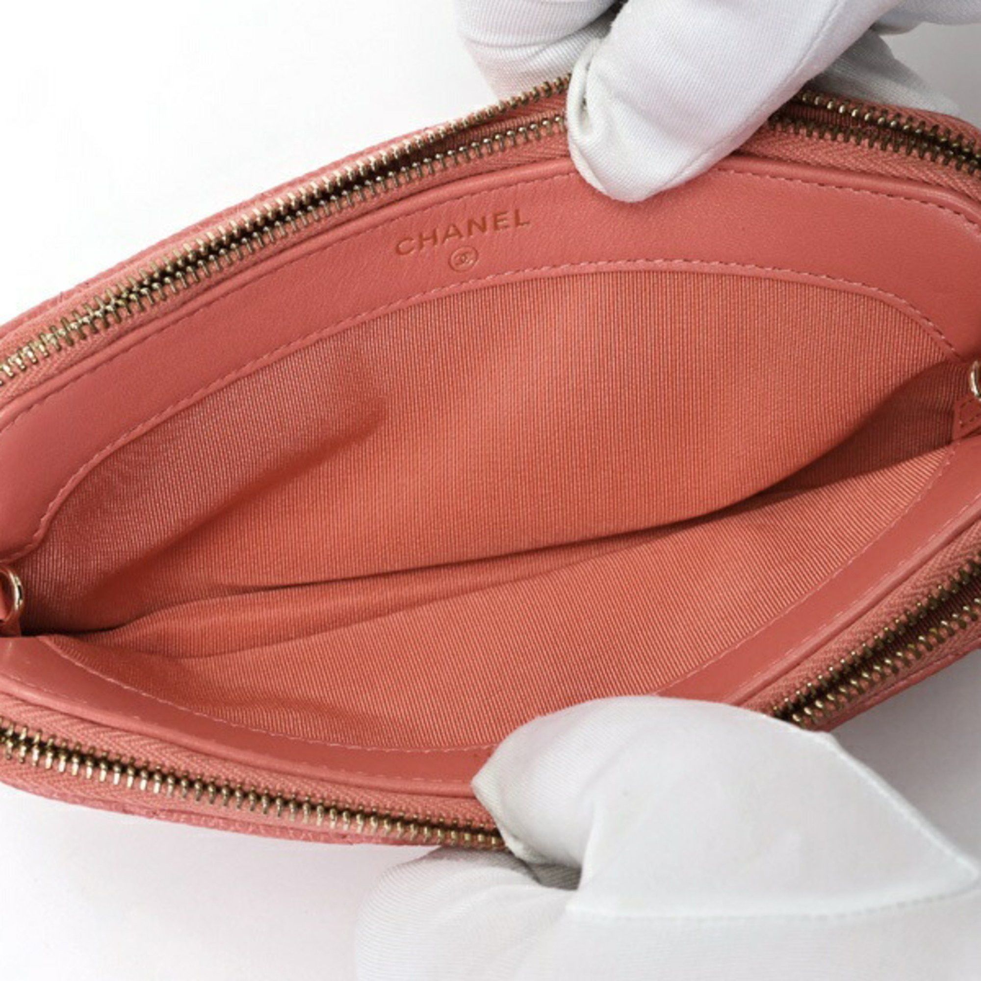 Chanel CHANEL Matelasse Chain Wallet Shoulder Bag A82527 Caviar Skin Pink 70158 Size ONE SIZE - 6 Thumbnail