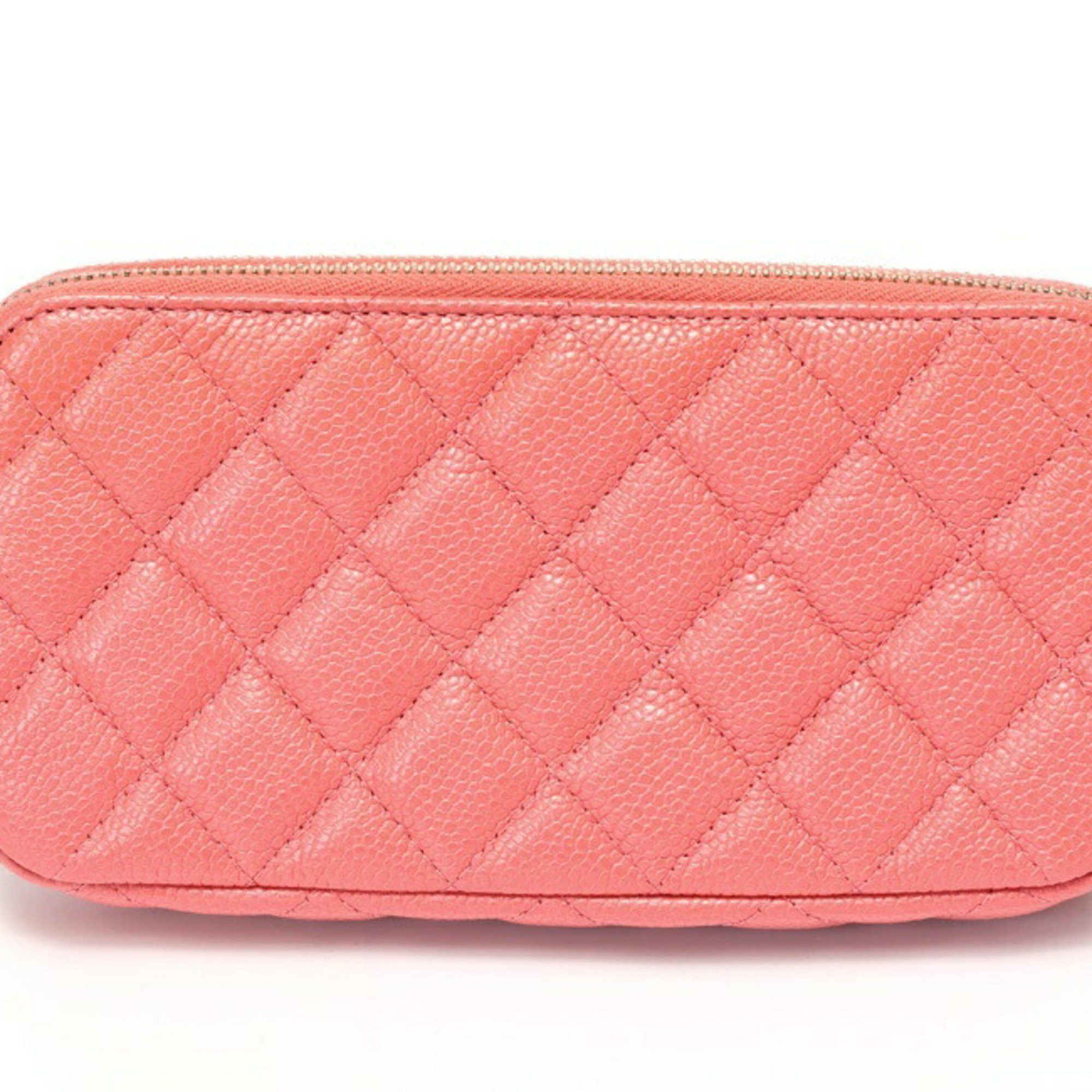 Chanel CHANEL Matelasse Chain Wallet Shoulder Bag A82527 Caviar Skin Pink 70158 Size ONE SIZE - 3 Thumbnail