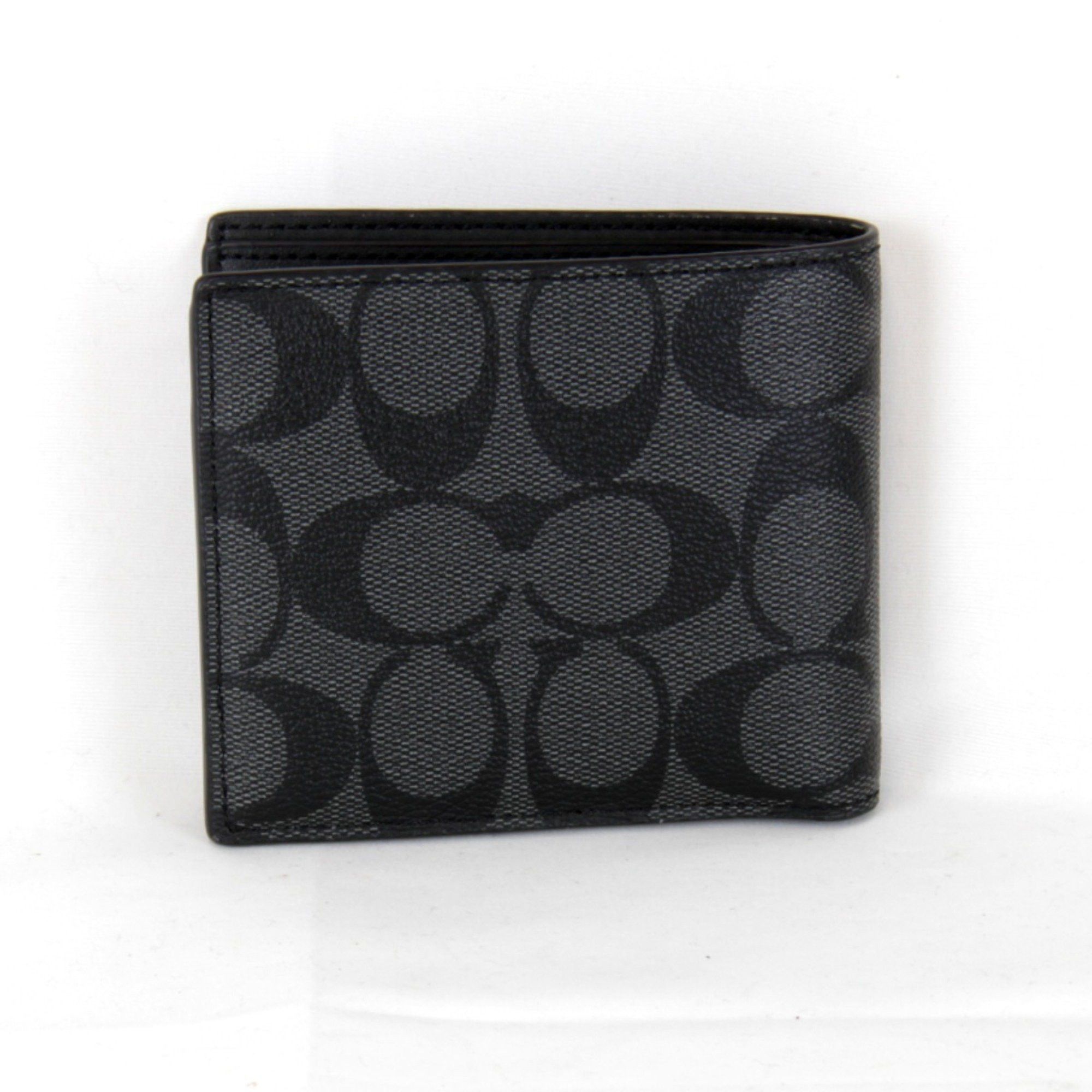 Coach COACH Signature Bi-fold Wallet Leather Black Women's Size ONE SIZE - 2 Thumbnail