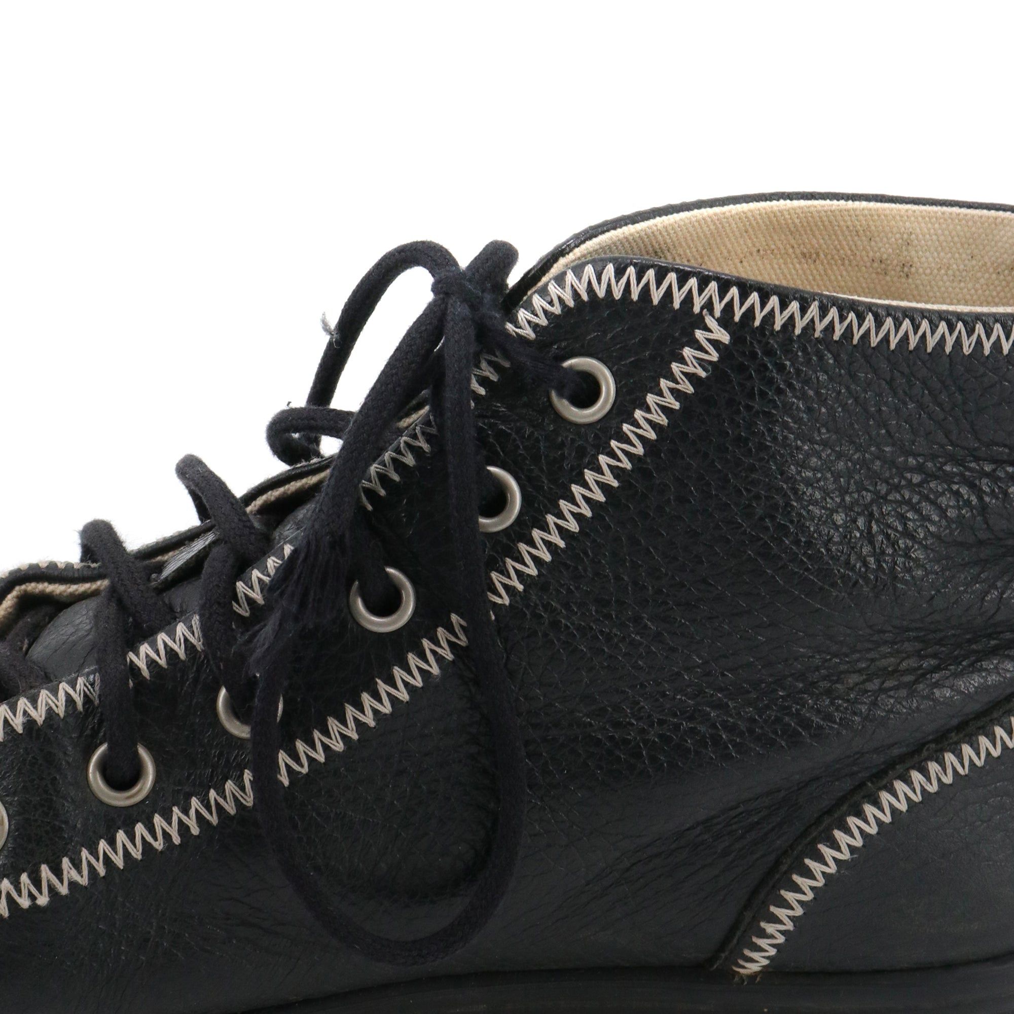 Chanel CHANEL - Chanel CC high-top sneakers in black leather (T38.5) Size US 7.5 / IT 37.5 - 5 Thumbnail