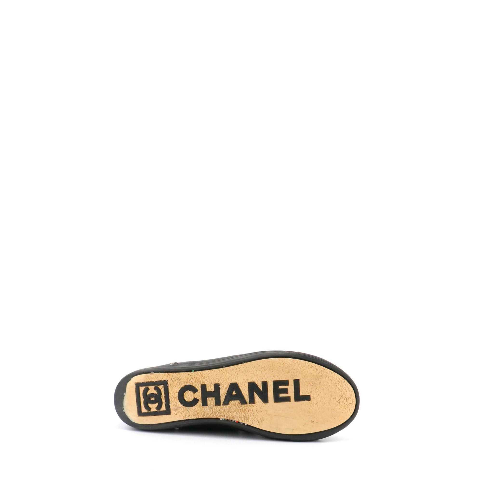Chanel CHANEL - Chanel CC high-top sneakers in black leather (T38.5) Size US 7.5 / IT 37.5 - 3 Thumbnail