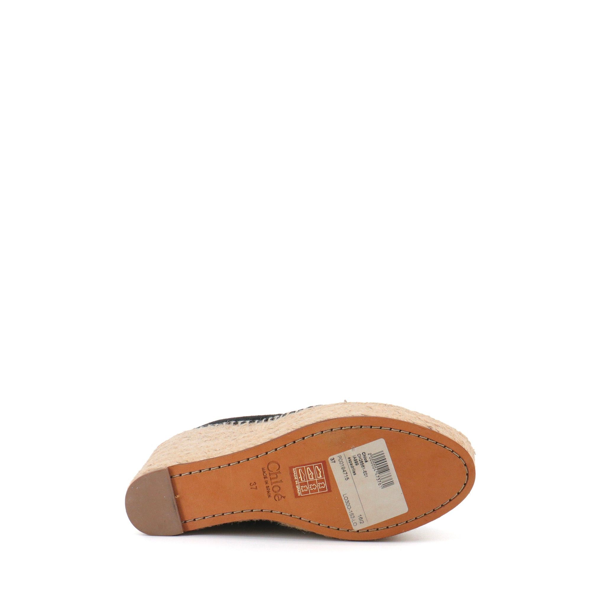 Chloe CHLOÉ - Chloé wedge sandals in black suede (T37) Size US 6 / IT 36 - 3 Thumbnail
