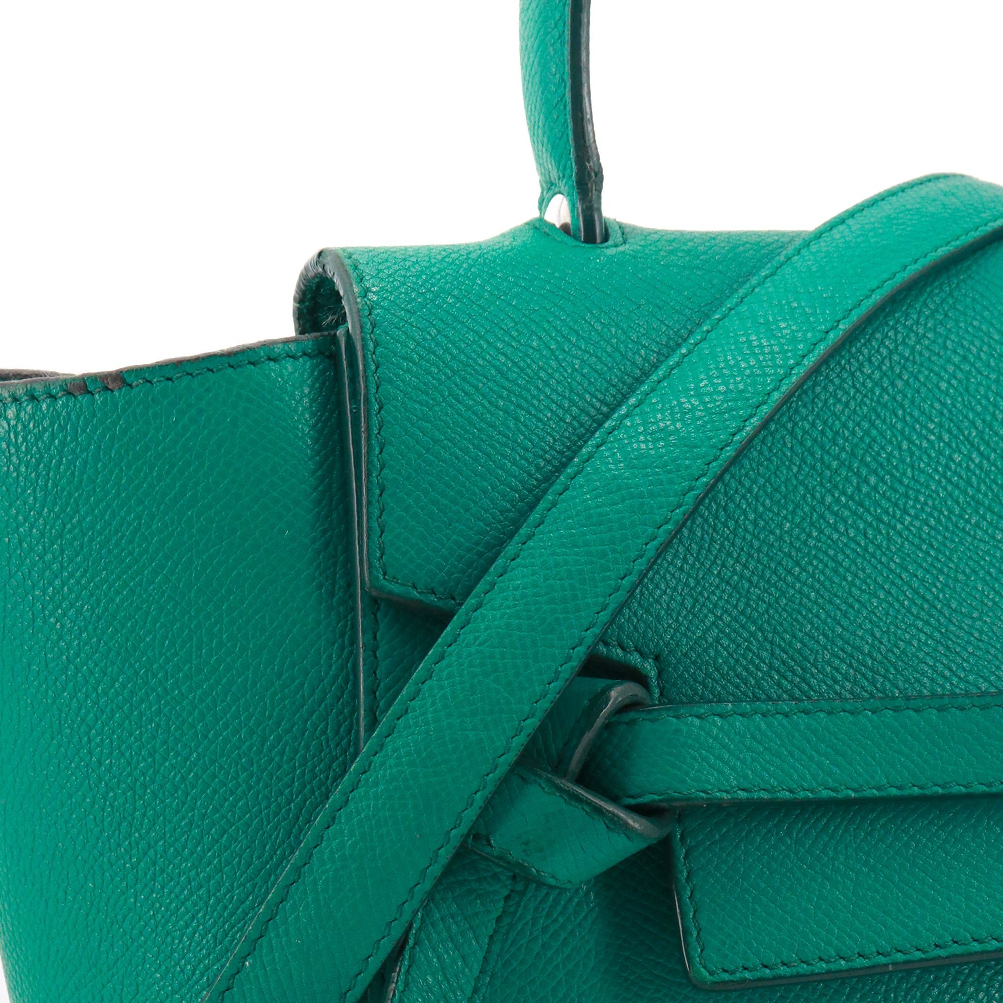 Celine CELINE - Celine Belt Nano shoulder bag in jade green grained leather Size ONE SIZE - 6 Thumbnail