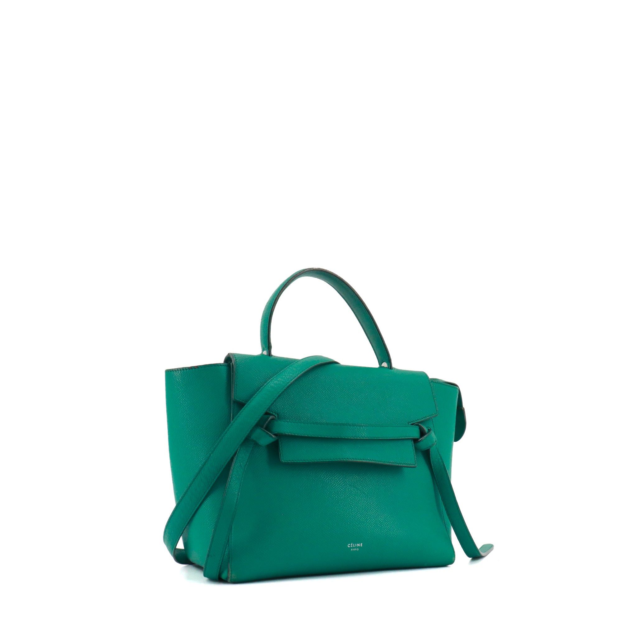 Celine CELINE - Celine Belt Nano shoulder bag in jade green grained leather Size ONE SIZE - 2 Thumbnail