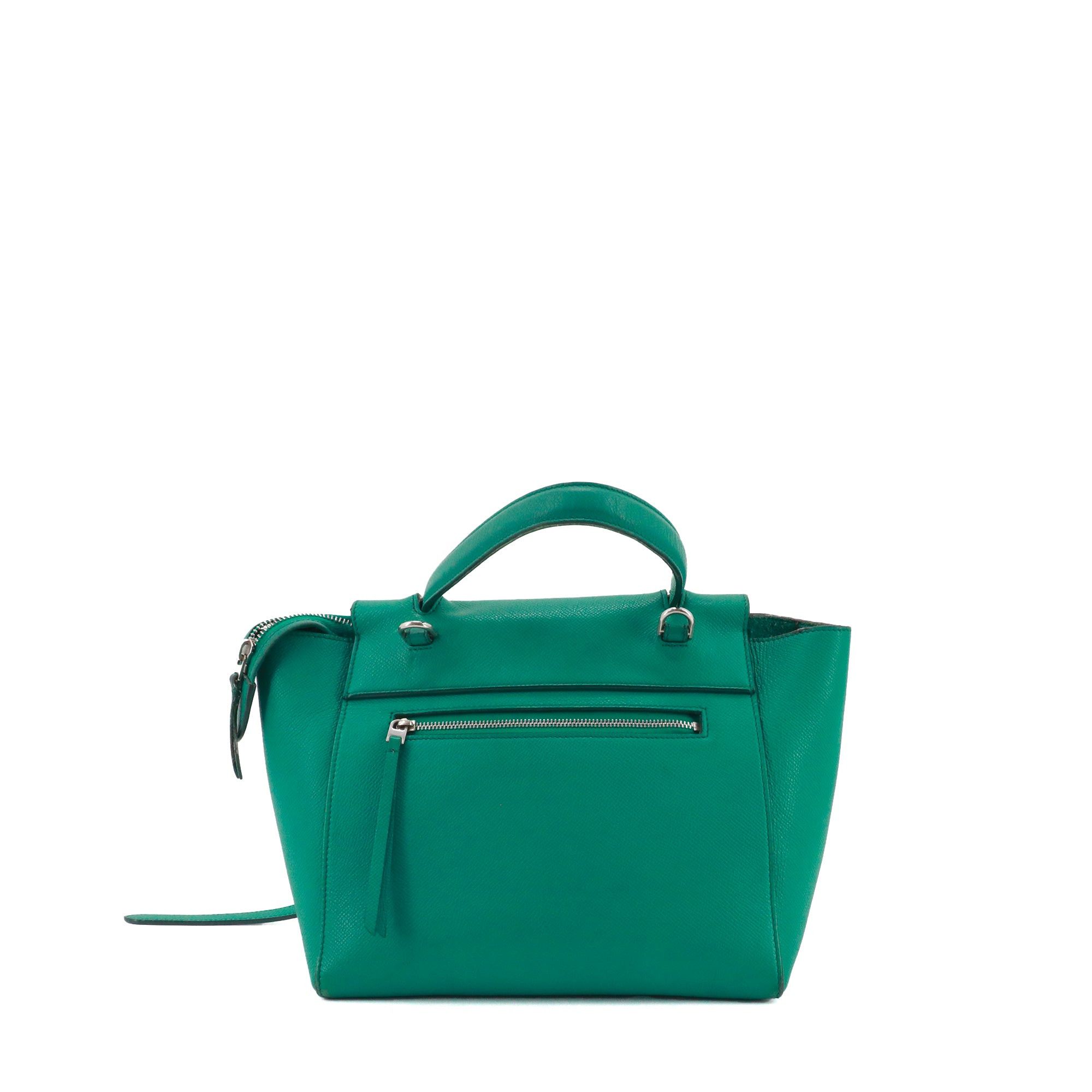 Celine CELINE - Celine Belt Nano shoulder bag in jade green grained leather Size ONE SIZE - 3 Thumbnail