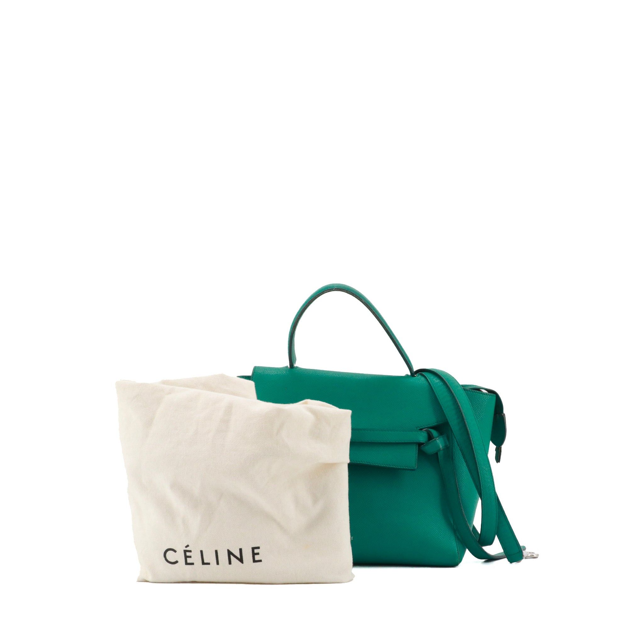 Celine CELINE - Celine Belt Nano shoulder bag in jade green grained leather Size ONE SIZE - 10 Thumbnail