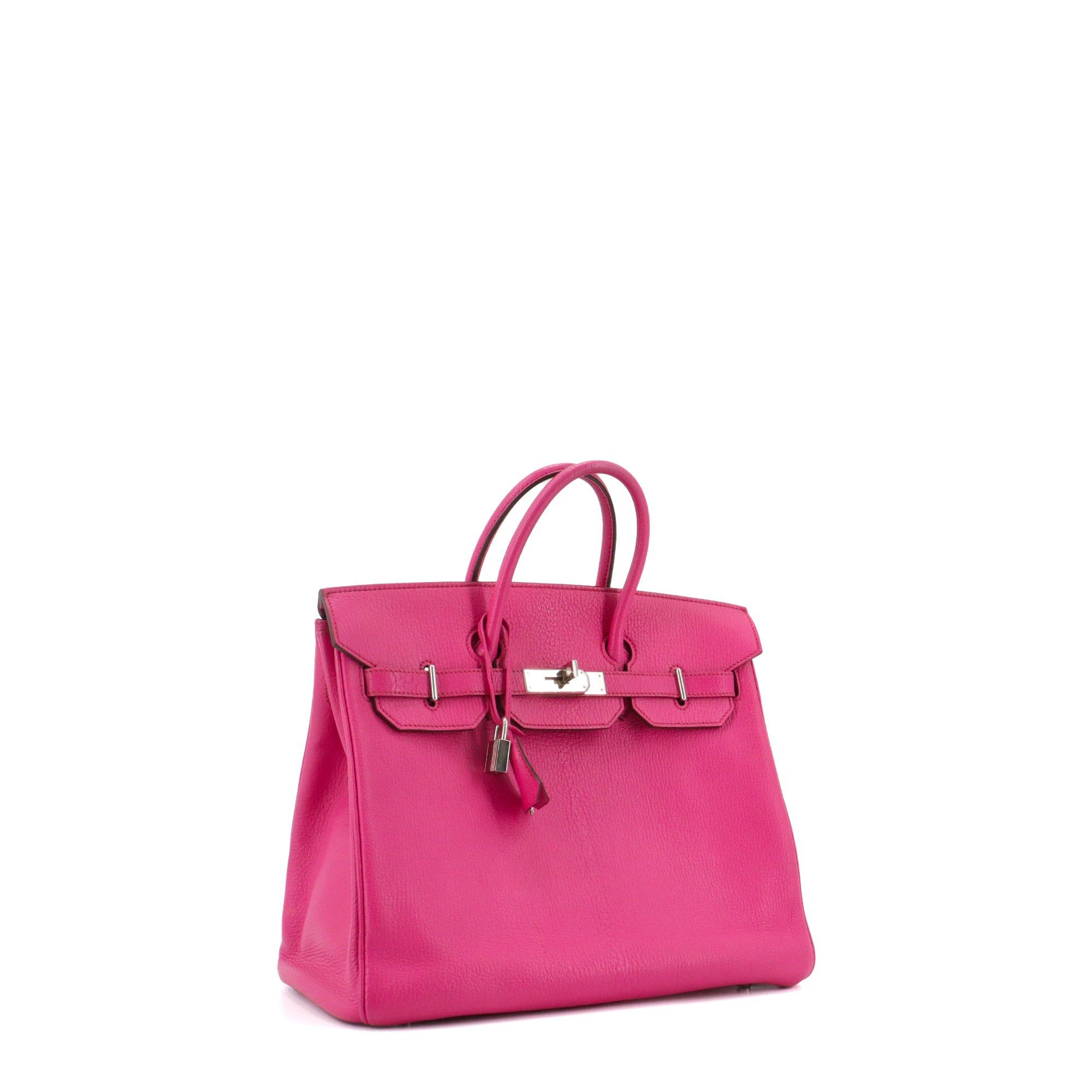 Hermes HERMÈS - Haut à Courroie 30 Hermès handbag in fuchsia grained leather Size ONE SIZE - 2 Thumbnail