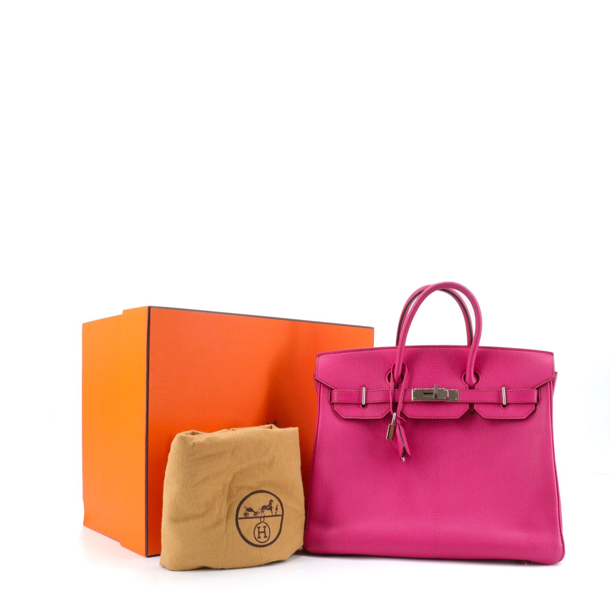 Hermes HERMÈS - Haut à Courroie 30 Hermès handbag in fuchsia grained leather Size ONE SIZE - 12 Thumbnail