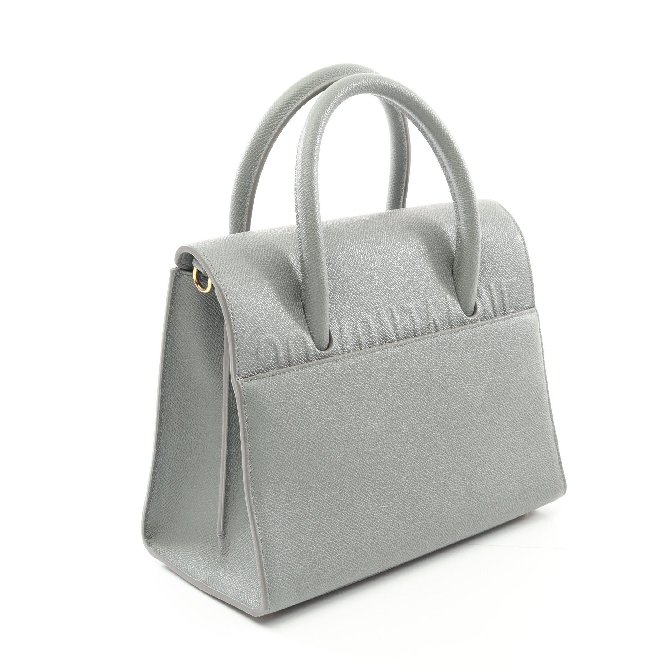 Dior Dior 30 Montaigne Saint-Honoré Handbag Leather Gray Green Size ONE SIZE - 2 Thumbnail