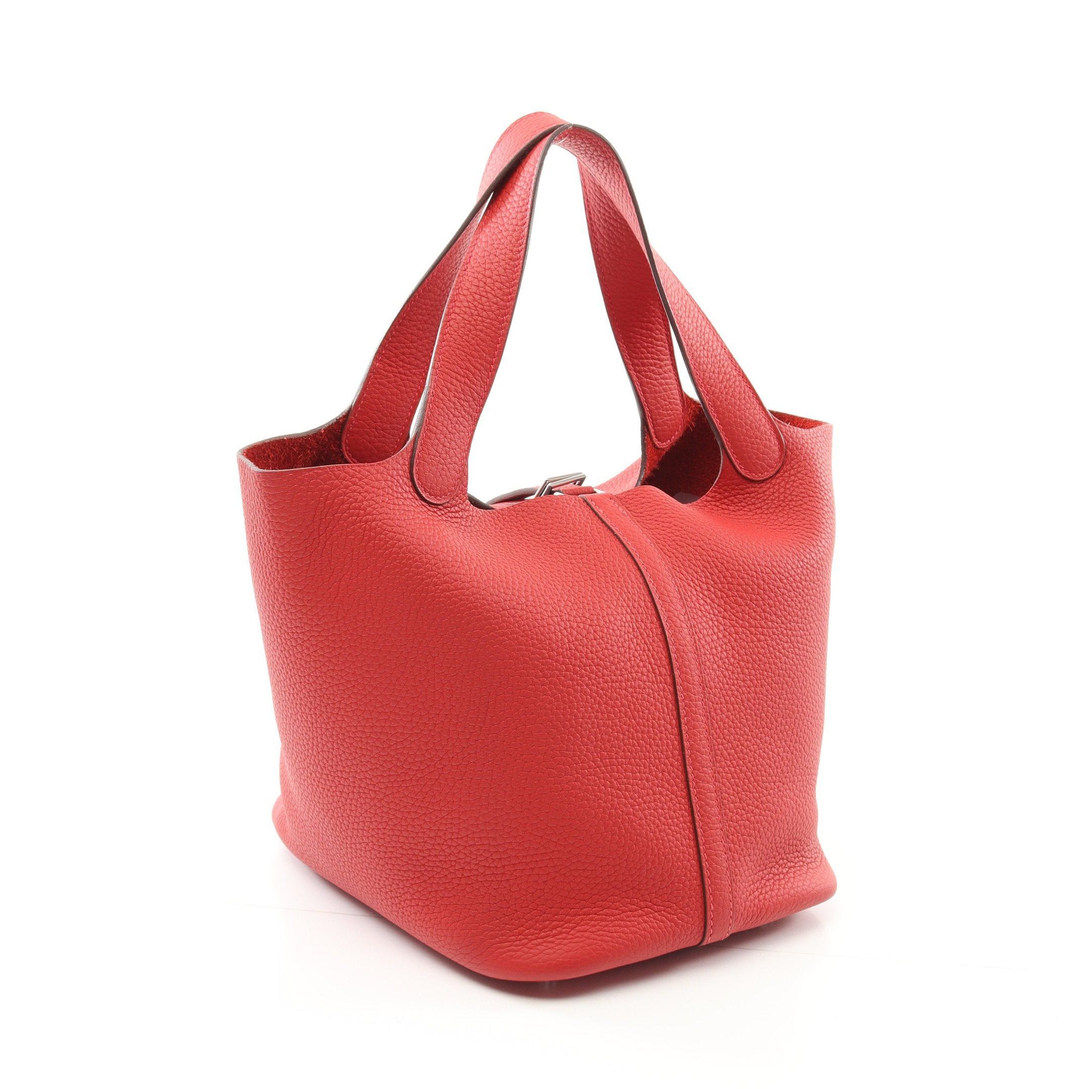 Hermes Hermes Picotane Lock Mm Vermilion Handbag Clemence Leather Red Silver Hardware U Stamp Size ONE SIZE - 2 Thumbnail