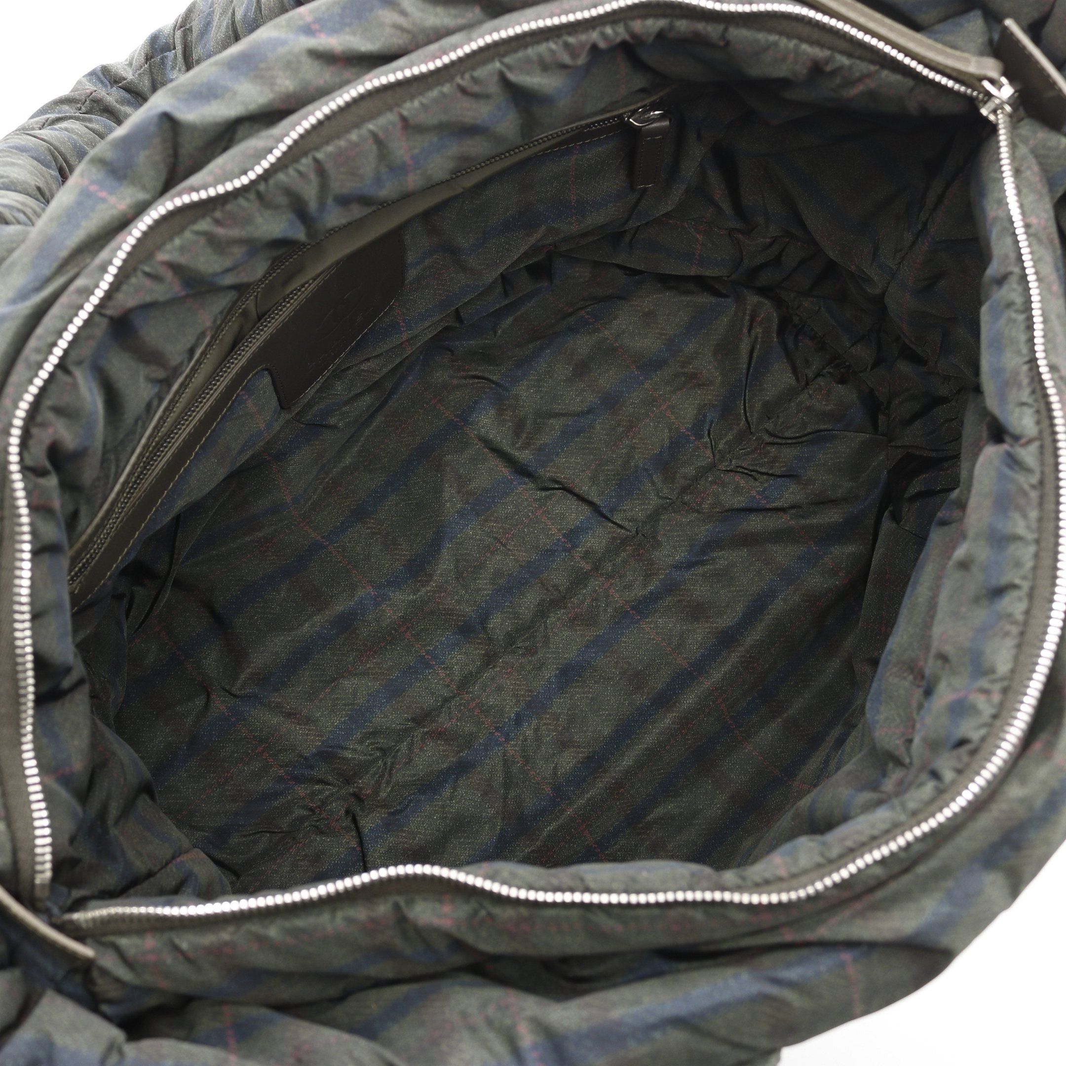 Chanel Chanel Coco Coon Mm Handbag Tote Bag Check Nylon Leather Khaki Green Silver Hardware Size ONE SIZE - 3 Thumbnail