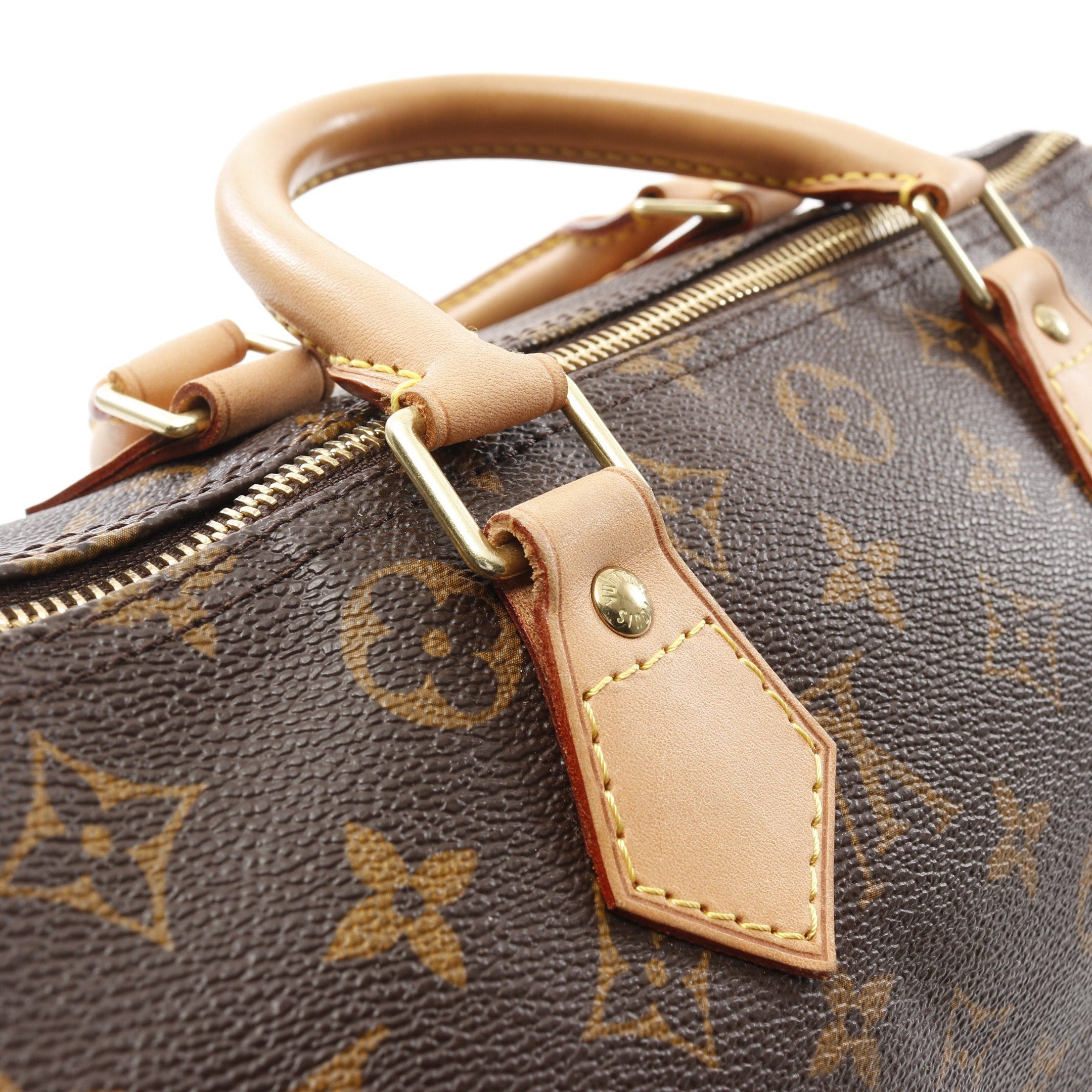 Louis Vuitton Louis Vuitton Speedy 30 Monogram Handbag Leather Brown Size ONE SIZE - 8 Thumbnail
