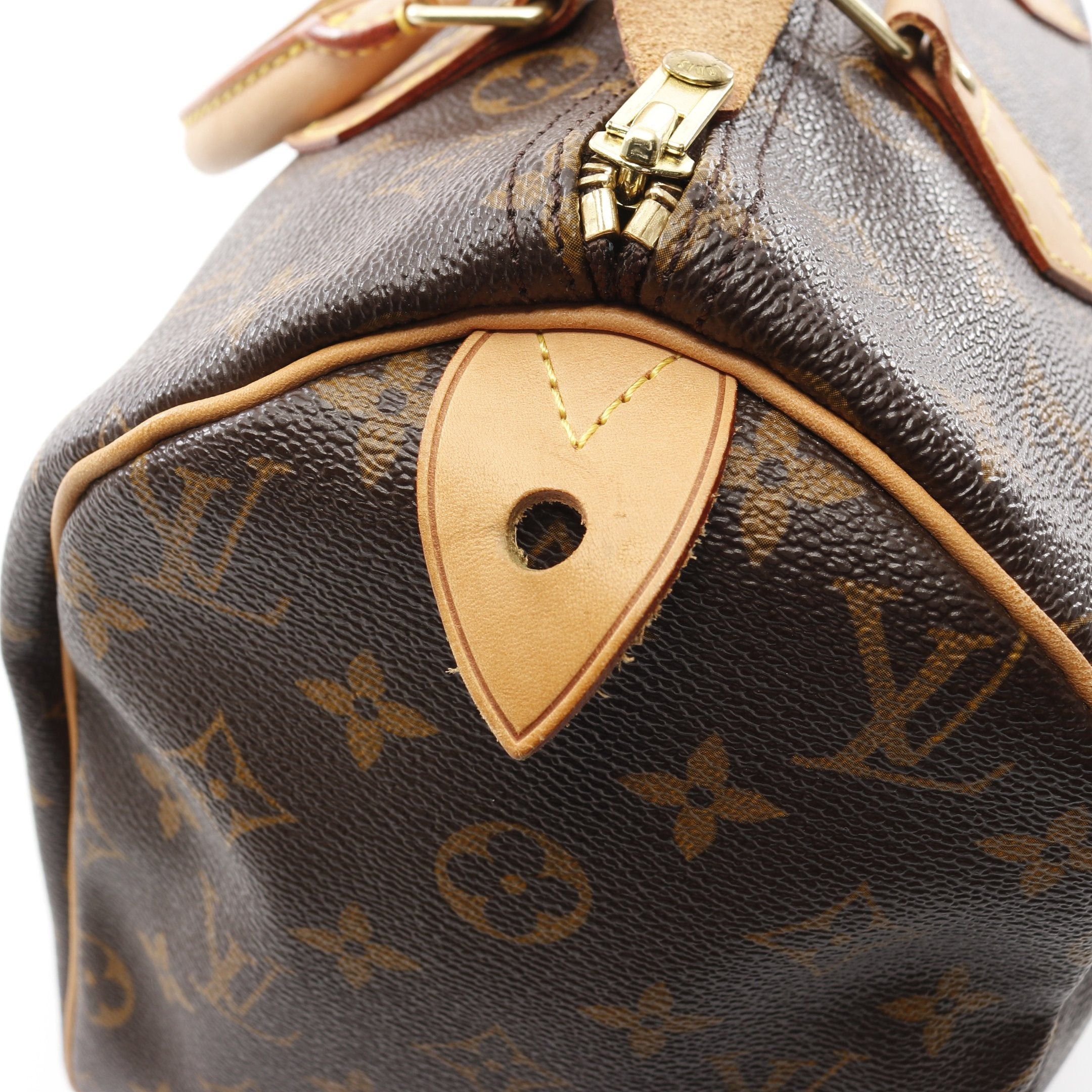Louis Vuitton Louis Vuitton Speedy 30 Monogram Handbag Leather Brown Size ONE SIZE - 9 Thumbnail