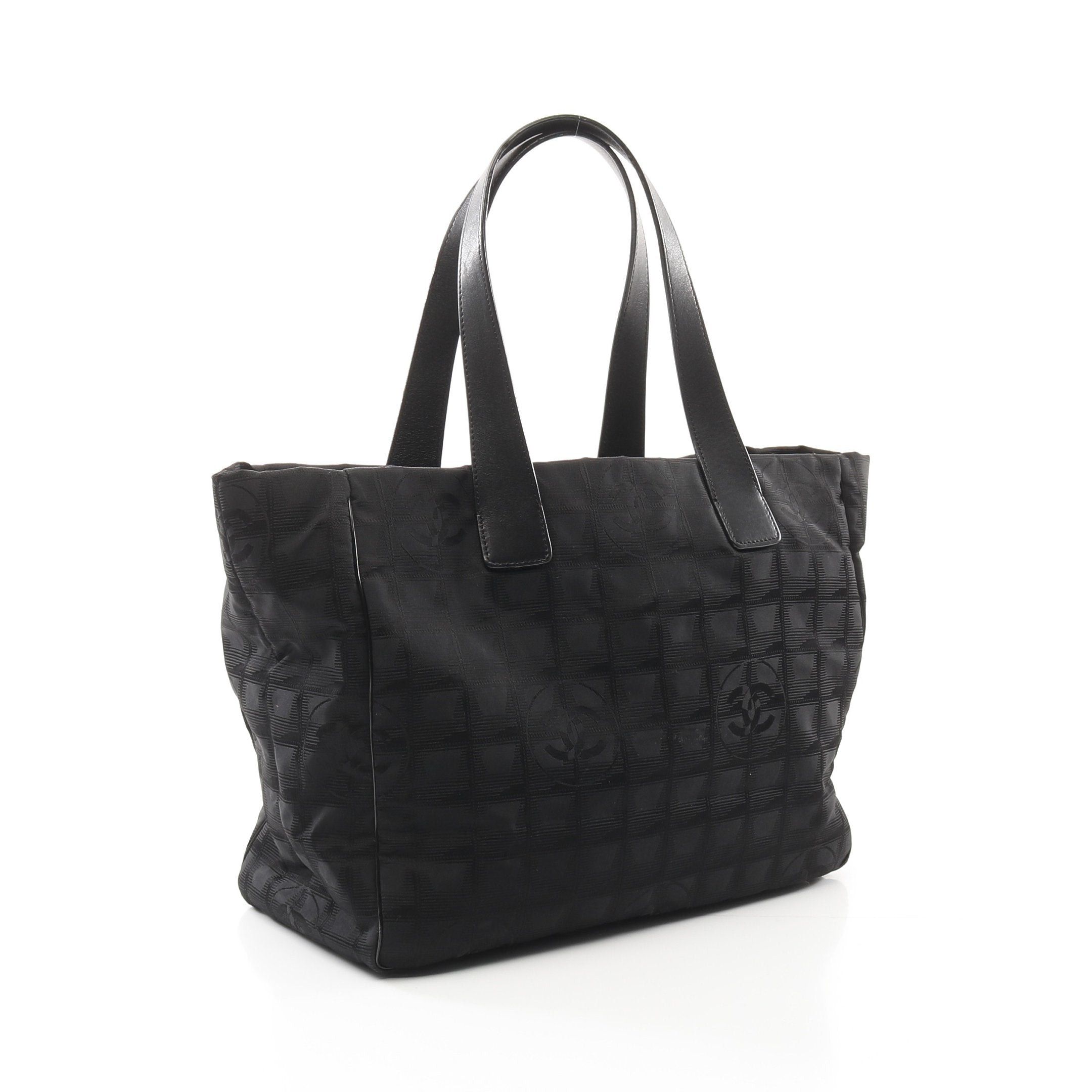 Chanel Chanel New Travel Line Mm Handbag Tote Bag Nylon Canvas Leather Black Gold Hardware Size ONE SIZE - 2 Thumbnail