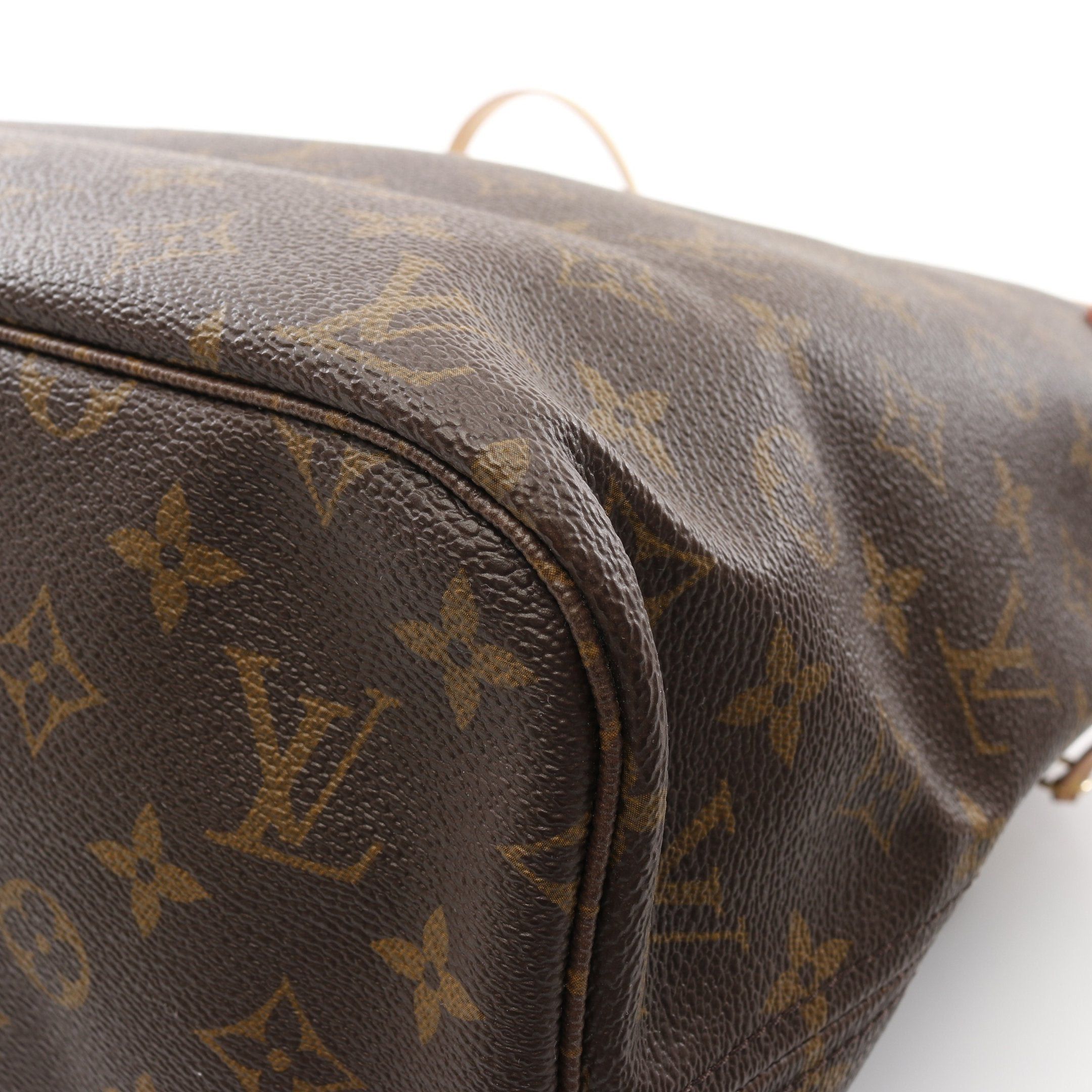 Louis Vuitton Louis Vuitton Neverfull Mm Monogram Shoulder Bag Tote Leather Brown Size ONE SIZE - 6 Thumbnail