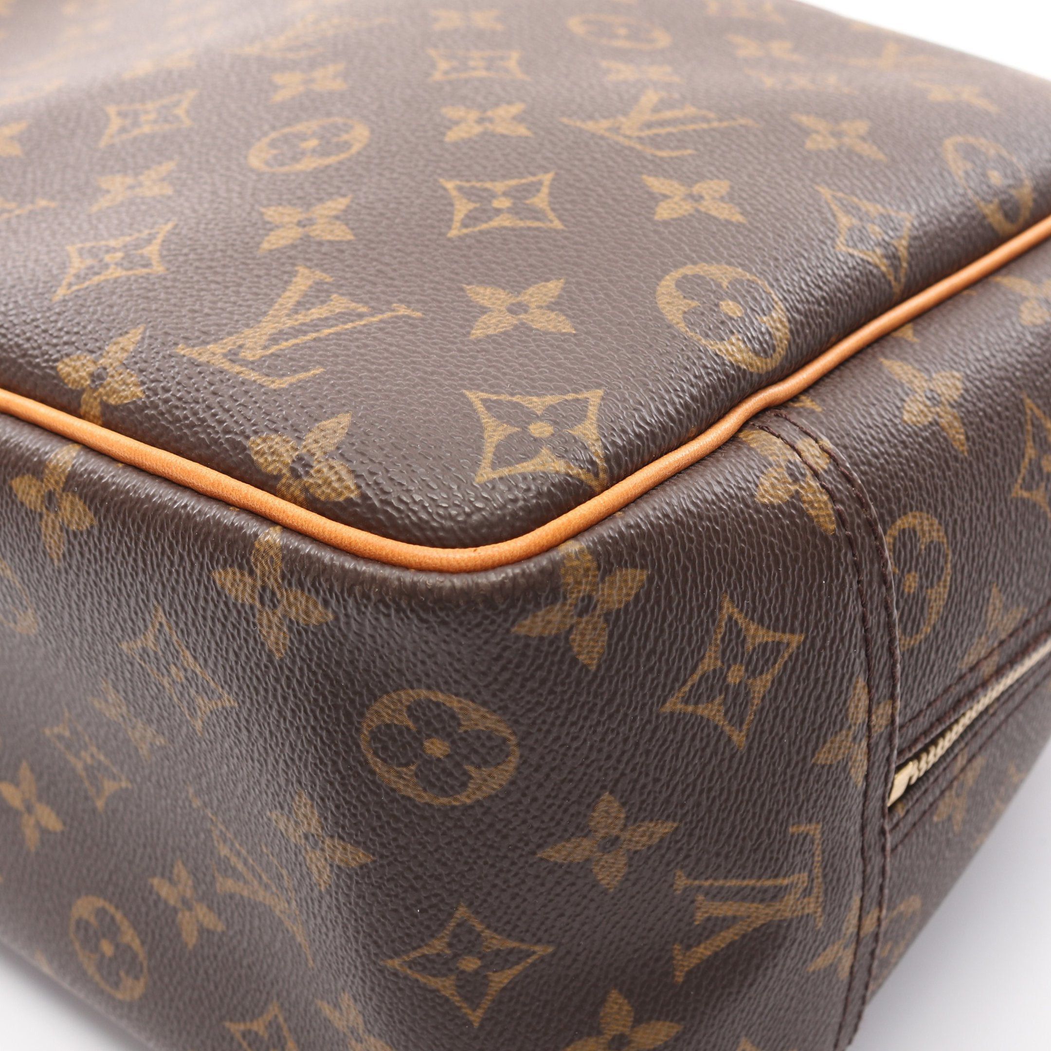 Louis Vuitton Louis Vuitton Deauville Bowling Vanity Monogram Handbag Leather Brown Size ONE SIZE - 9 Thumbnail