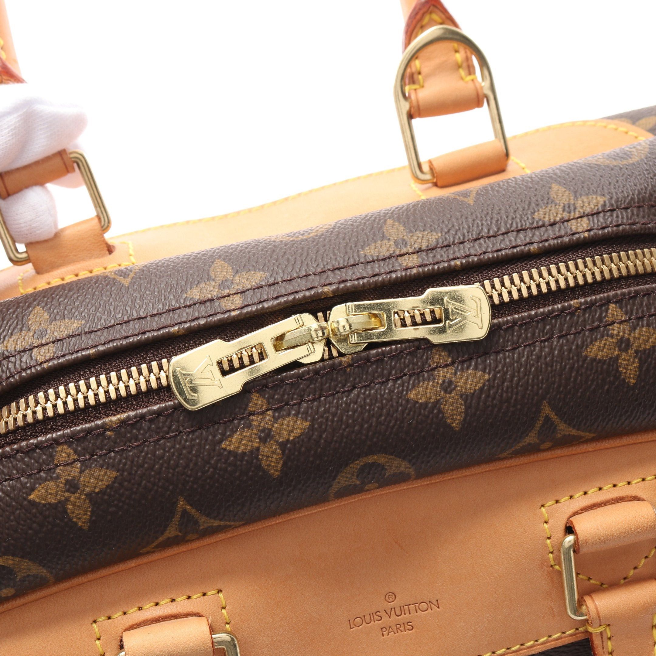 Louis Vuitton Louis Vuitton Deauville Bowling Vanity Monogram Handbag Leather Brown Size ONE SIZE - 7 Thumbnail