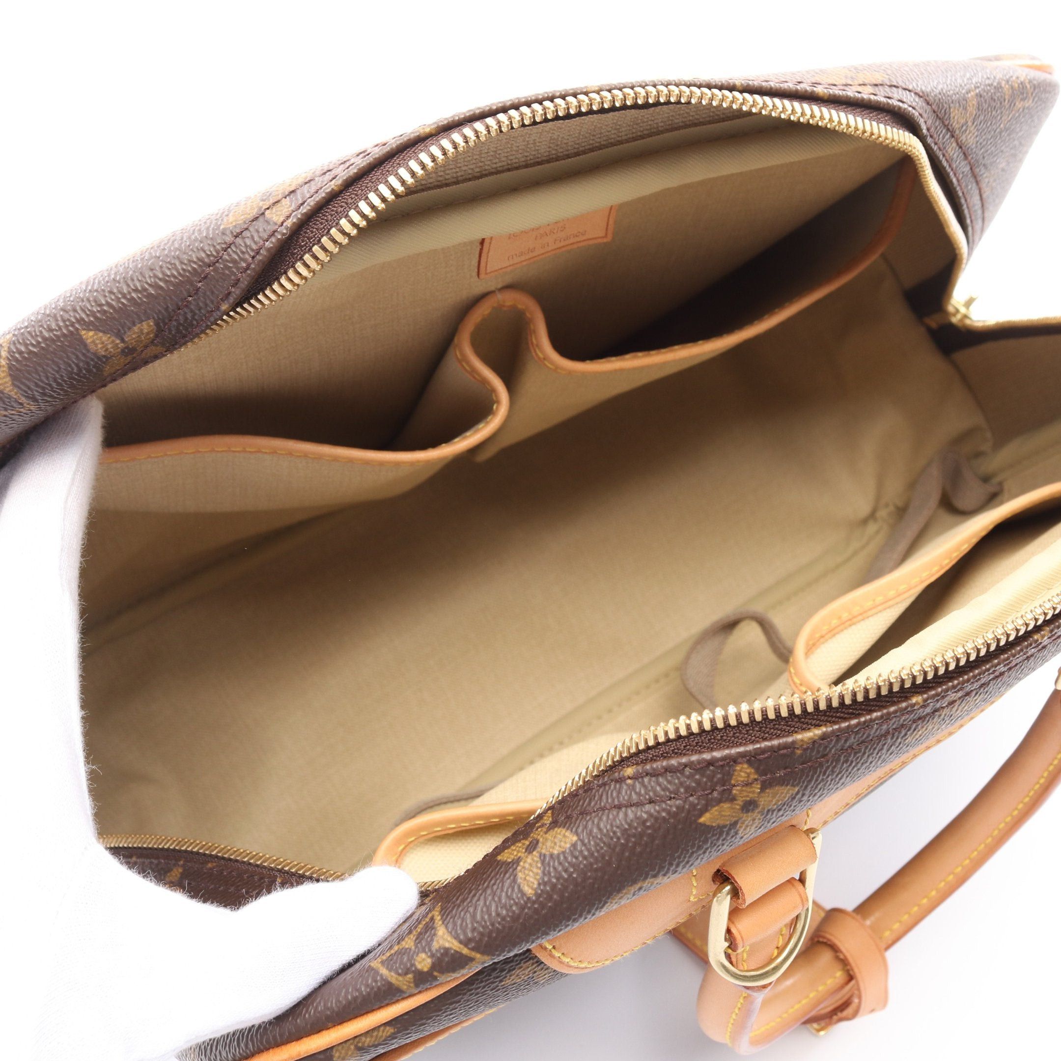 Louis Vuitton Louis Vuitton Deauville Bowling Vanity Monogram Handbag Leather Brown Size ONE SIZE - 3 Thumbnail