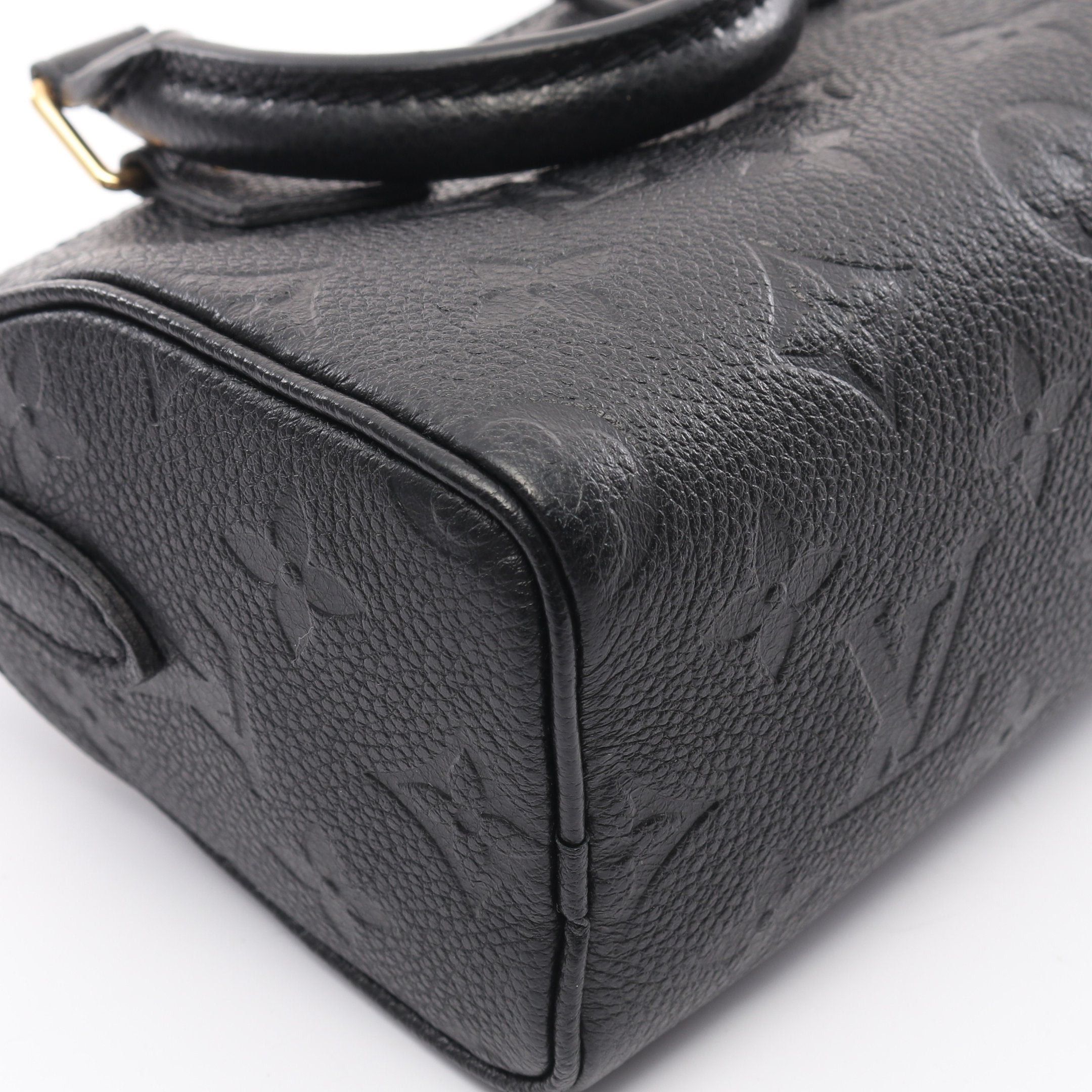 Louis Vuitton Louis Vuitton Nano Speedy Monogram Empreinte Noir Handbag Leather Black Size ONE SIZE - 5 Thumbnail