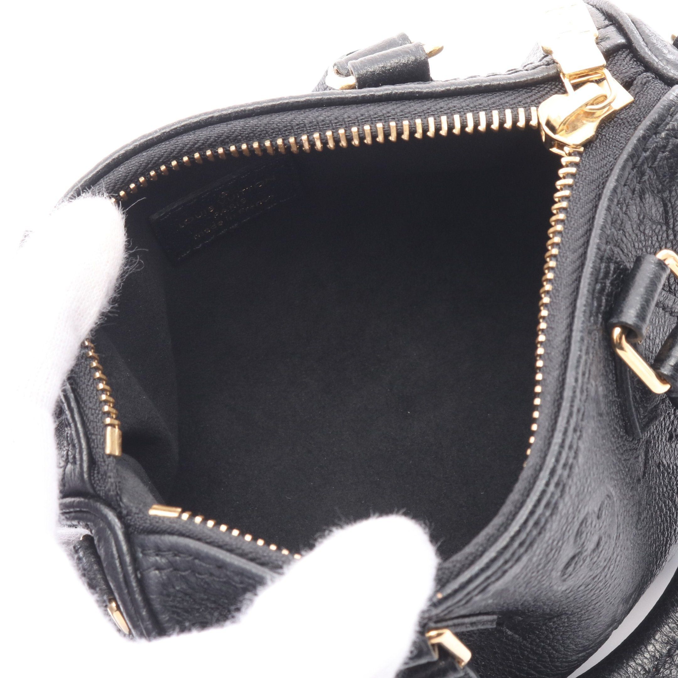 Louis Vuitton Louis Vuitton Nano Speedy Monogram Empreinte Noir Handbag Leather Black Size ONE SIZE - 3 Thumbnail
