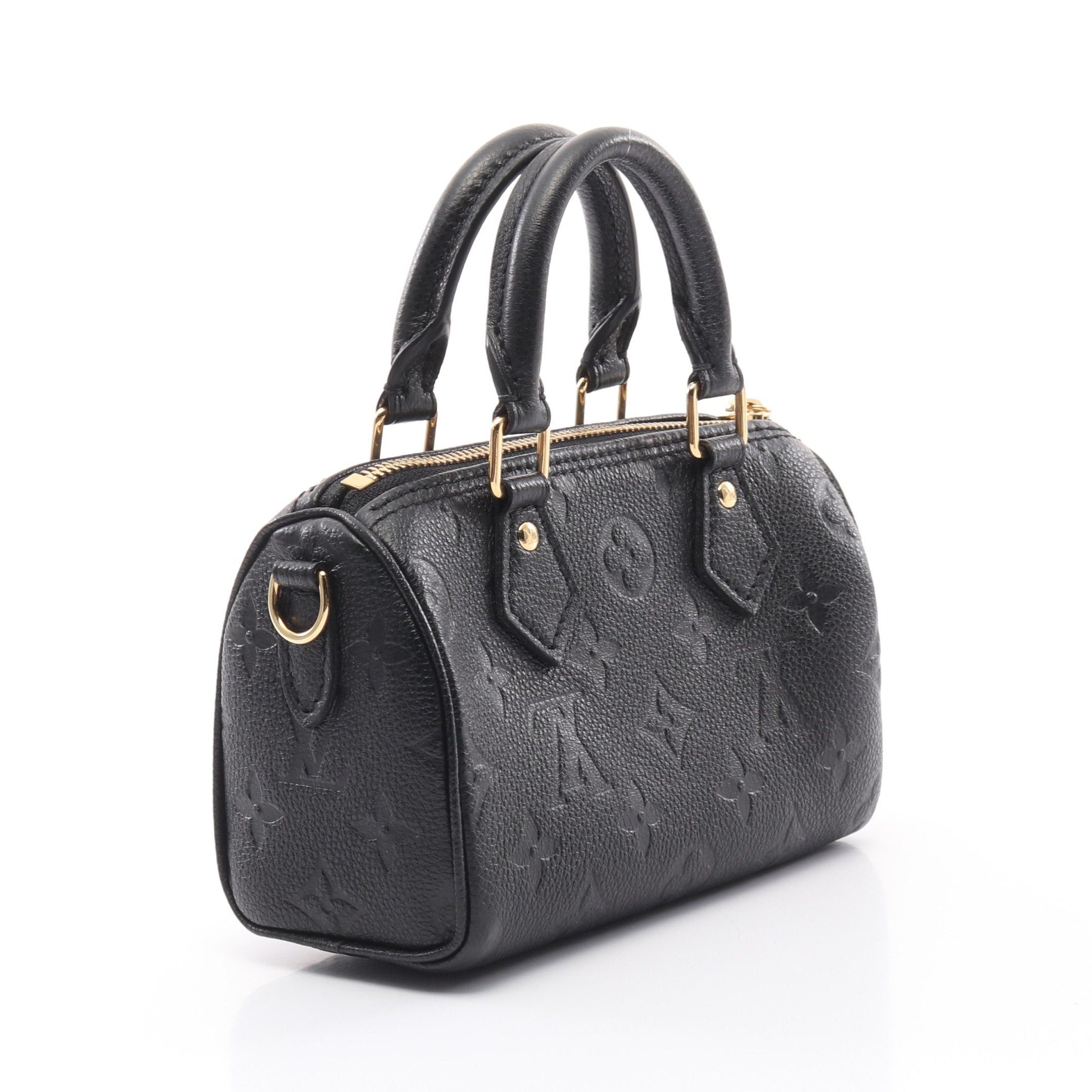 Louis Vuitton Louis Vuitton Nano Speedy Monogram Empreinte Noir Handbag Leather Black Size ONE SIZE - 2 Thumbnail