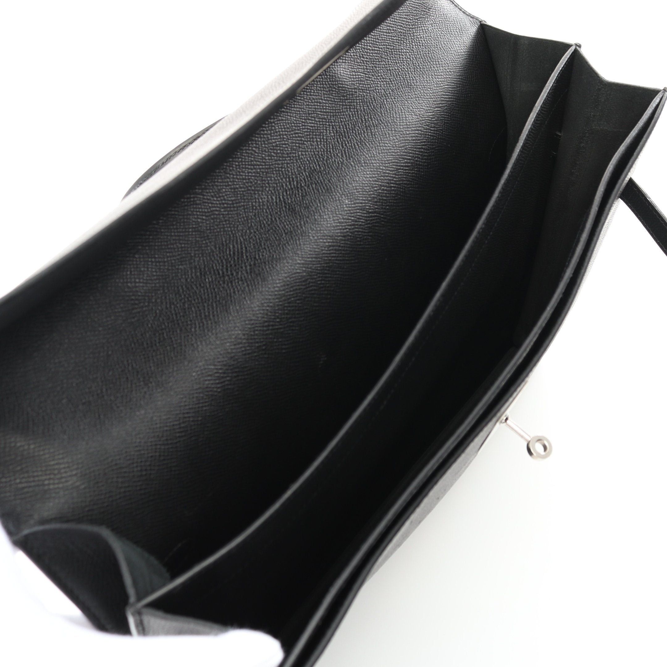 Hermes Hermes Kelly Depeche 38 Briefcase Business Bag Veau Epsom Black Silver Hardware □J Carved Stamp Size ONE SIZE - 3 Thumbnail