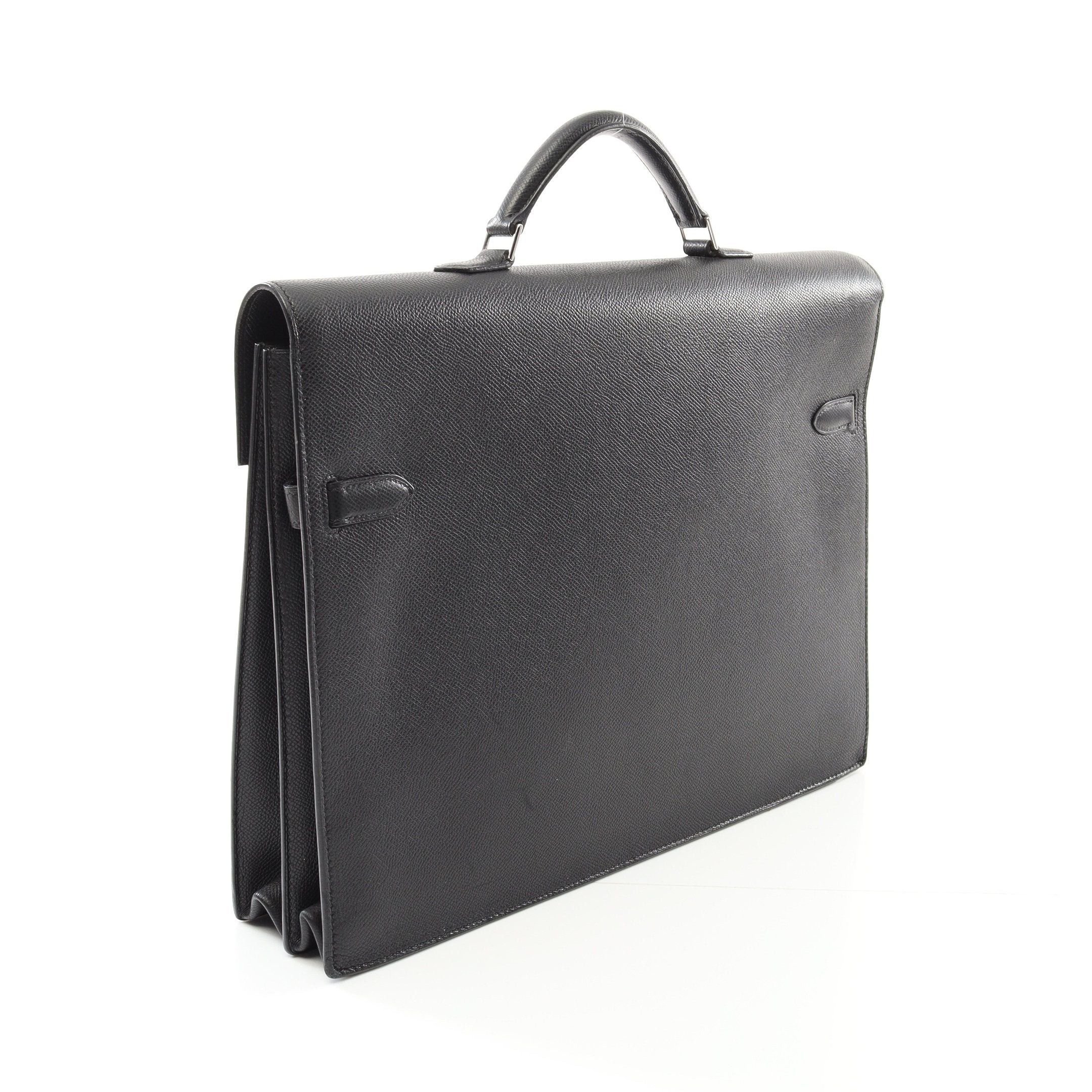 Hermes Hermes Kelly Depeche 38 Briefcase Business Bag Veau Epsom Black Silver Hardware □J Carved Stamp Size ONE SIZE - 2 Thumbnail
