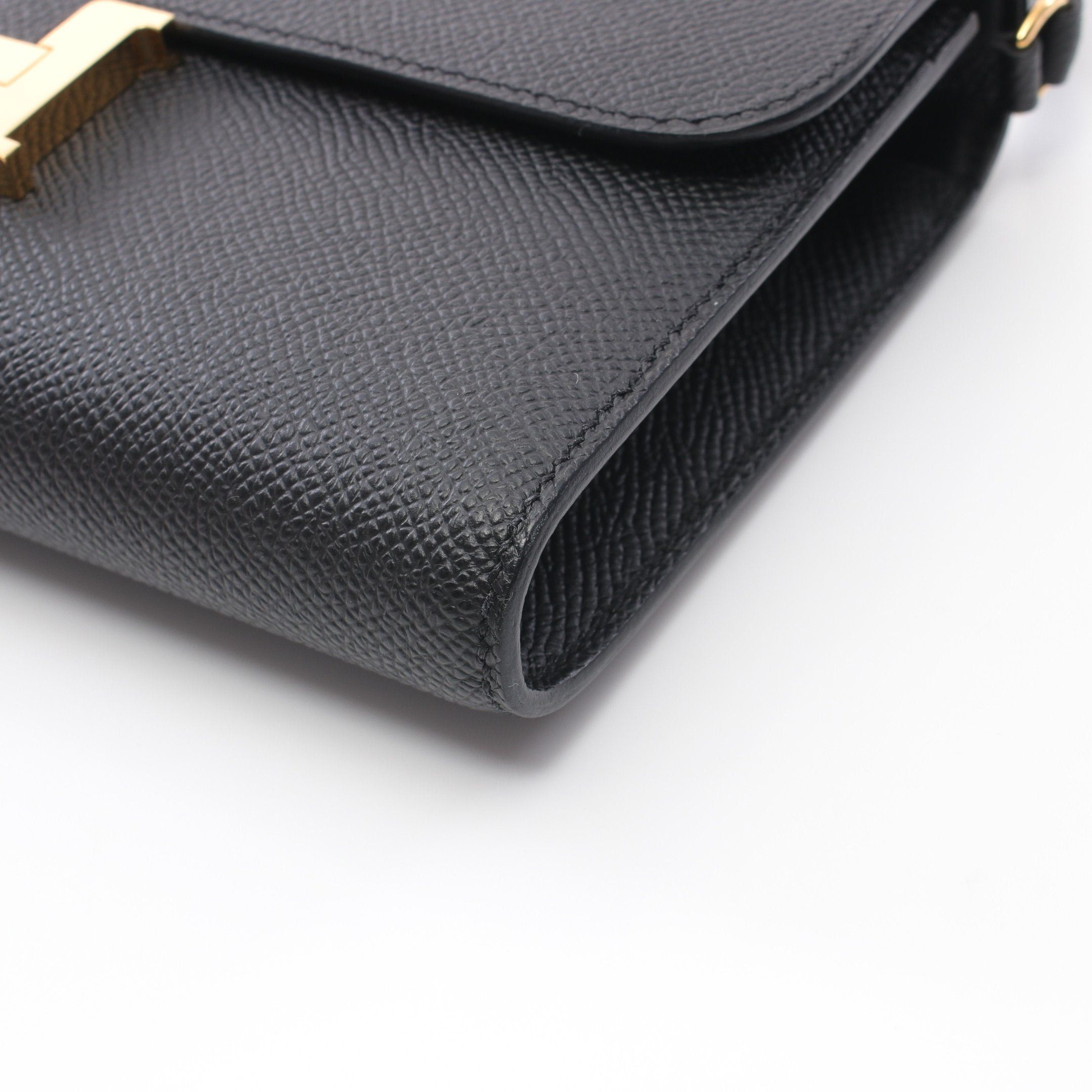Hermes Hermes Constance Long Too Go Shoulder Wallet Veau Epsom Black Gold Hardware Double Engraved Size ONE SIZE - 7 Thumbnail