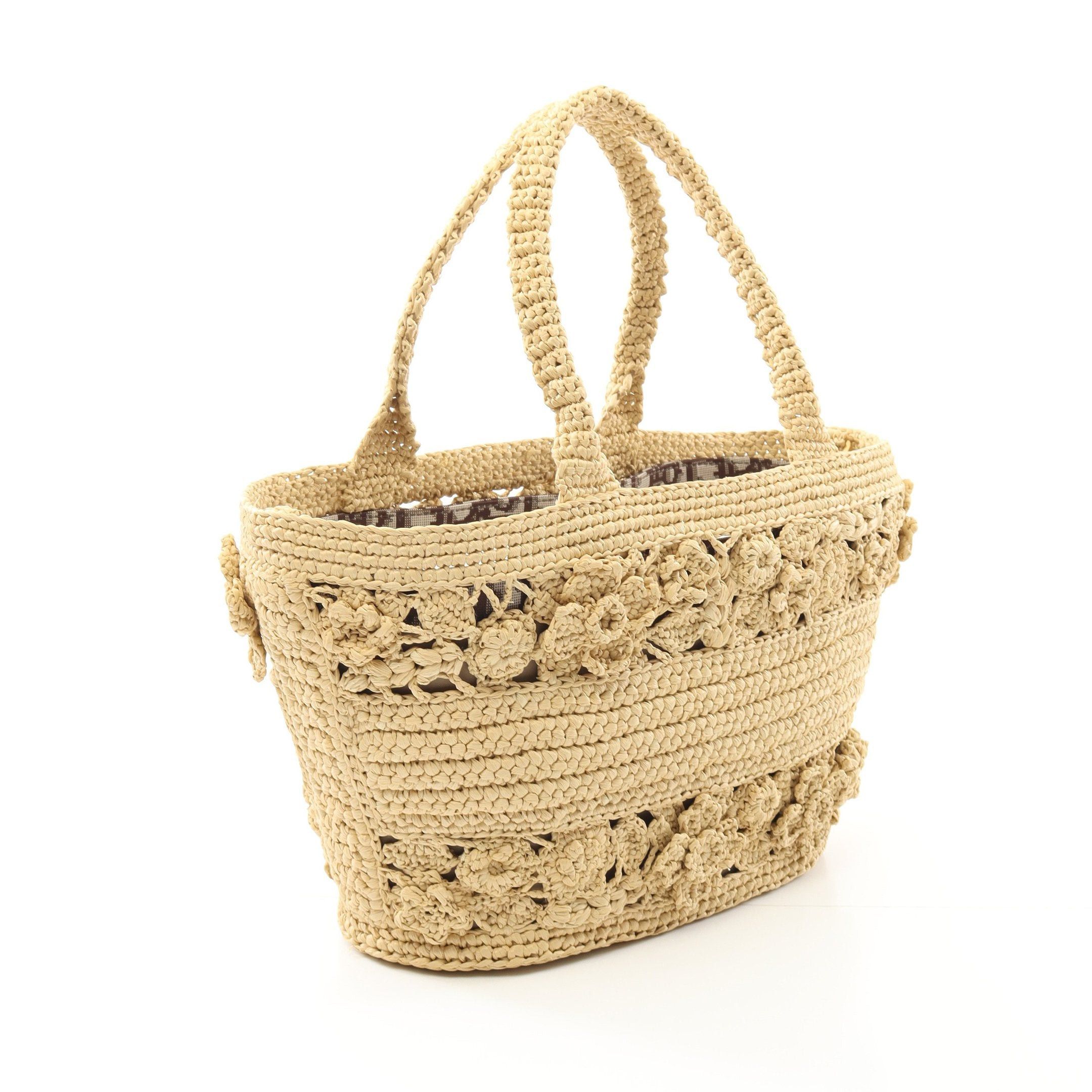 Dior Dior Pannier Chapeau Bag Basket Handbag Raffia Beige Size ONE SIZE - 2 Thumbnail
