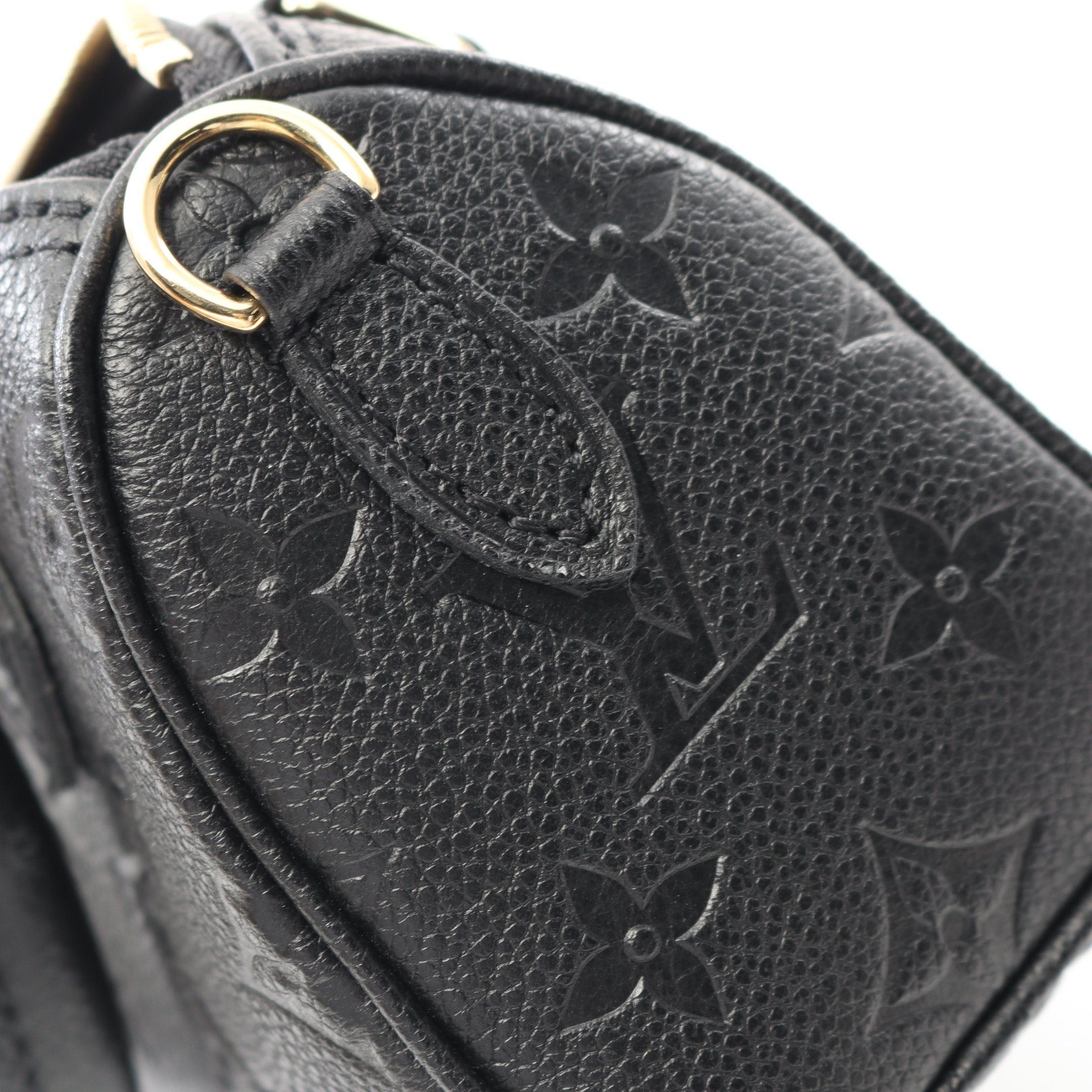 Louis Vuitton Louis Vuitton Nano Speedy Monogram Empreinte Noir Handbag Leather Black Size ONE SIZE - 7 Thumbnail