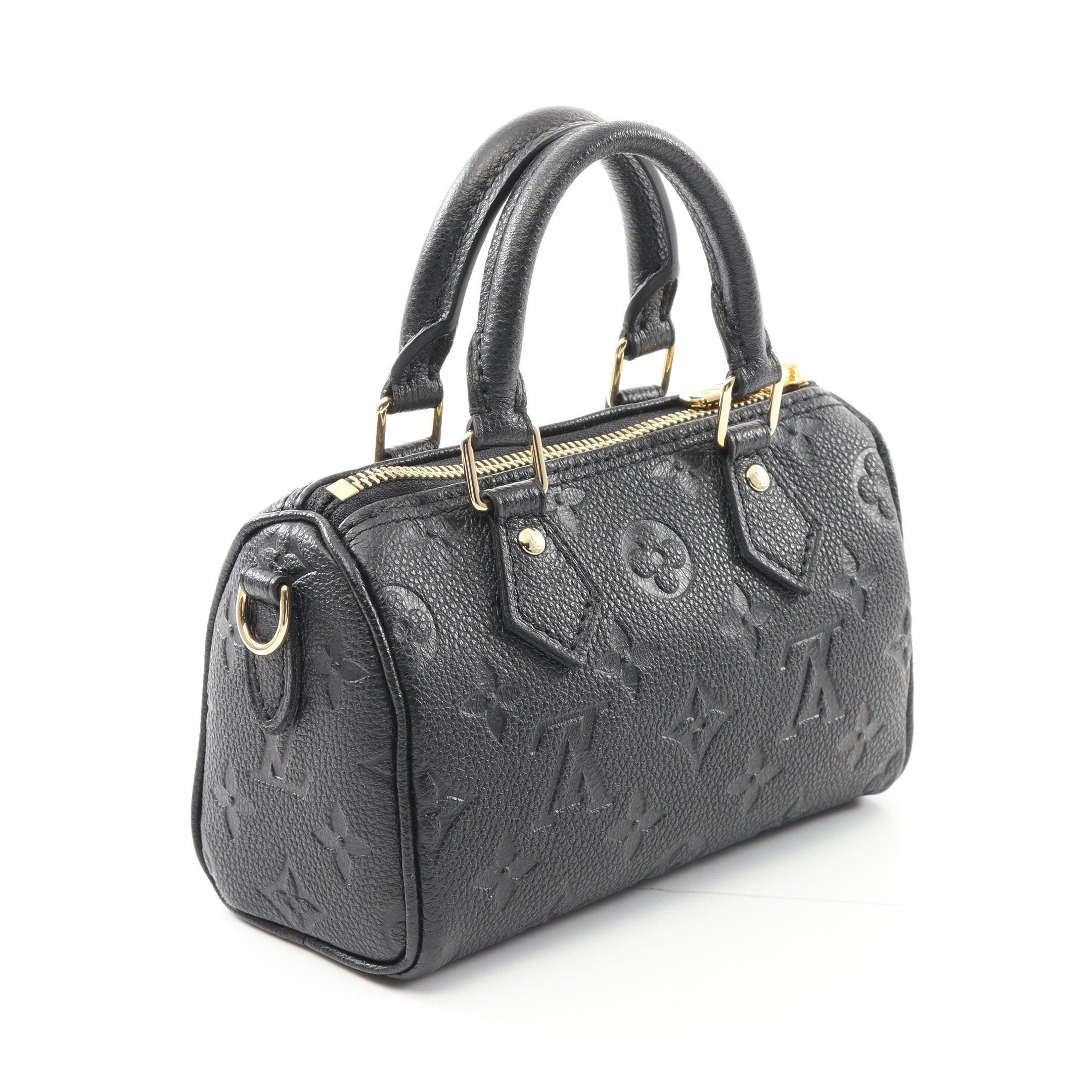 Louis Vuitton Louis Vuitton Nano Speedy Monogram Empreinte Noir Handbag Leather Black Size ONE SIZE - 2 Thumbnail