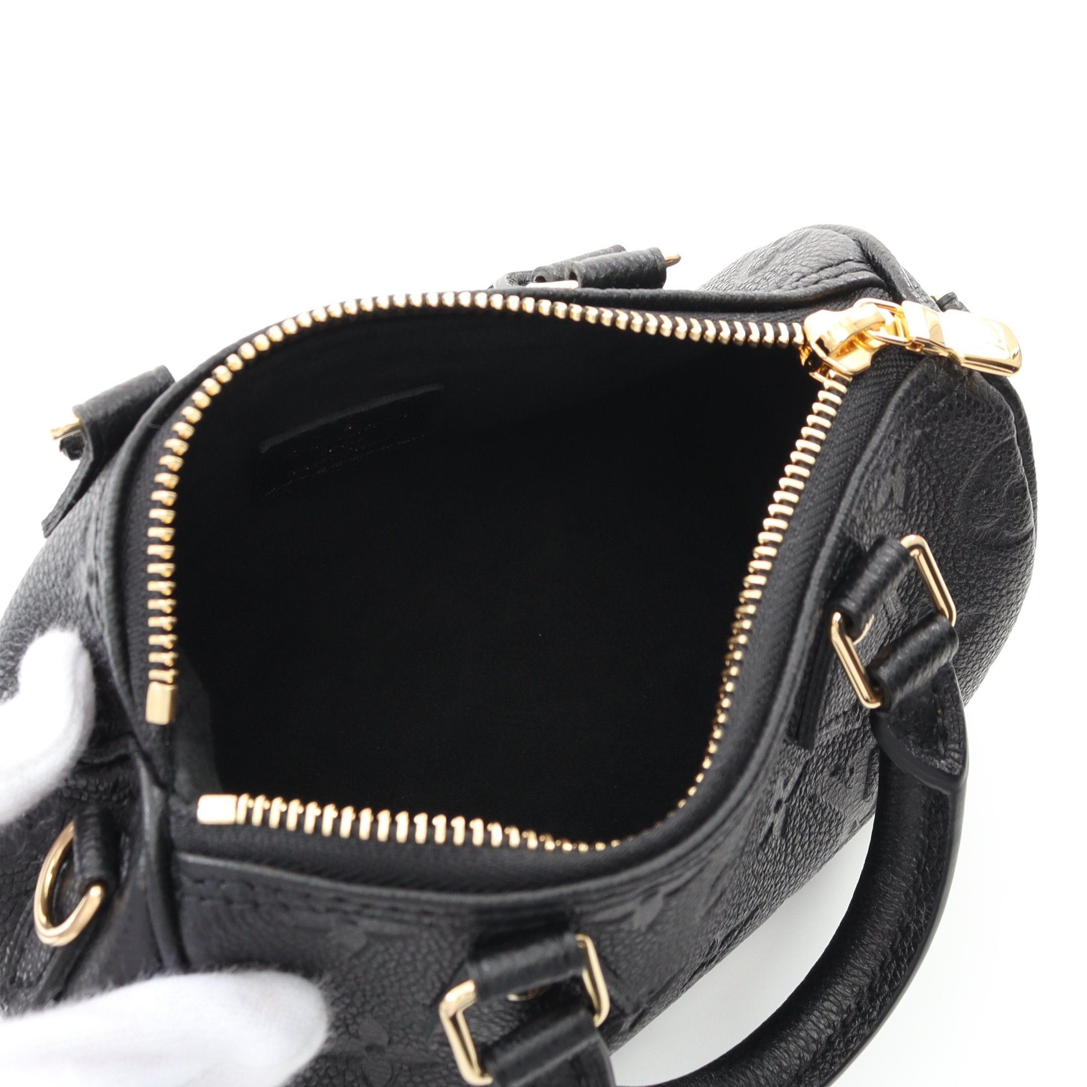 Louis Vuitton Louis Vuitton Nano Speedy Monogram Empreinte Noir Handbag Leather Black Size ONE SIZE - 3 Thumbnail