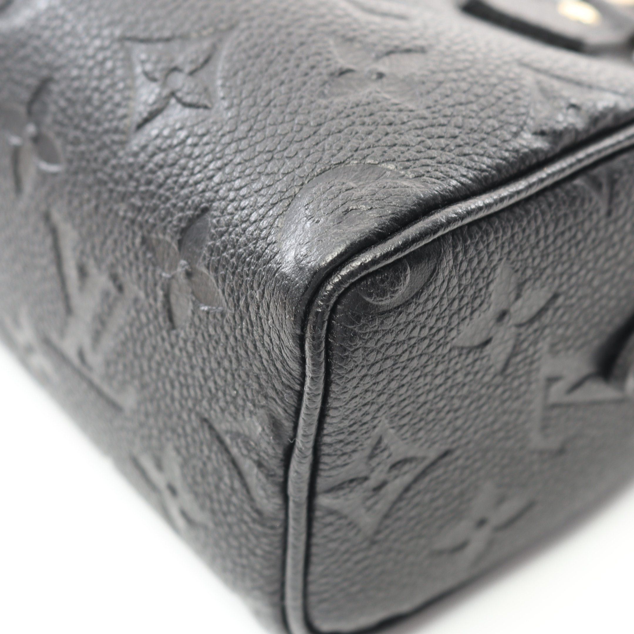 Louis Vuitton Louis Vuitton Nano Speedy Monogram Empreinte Noir Handbag Leather Black Size ONE SIZE - 5 Thumbnail