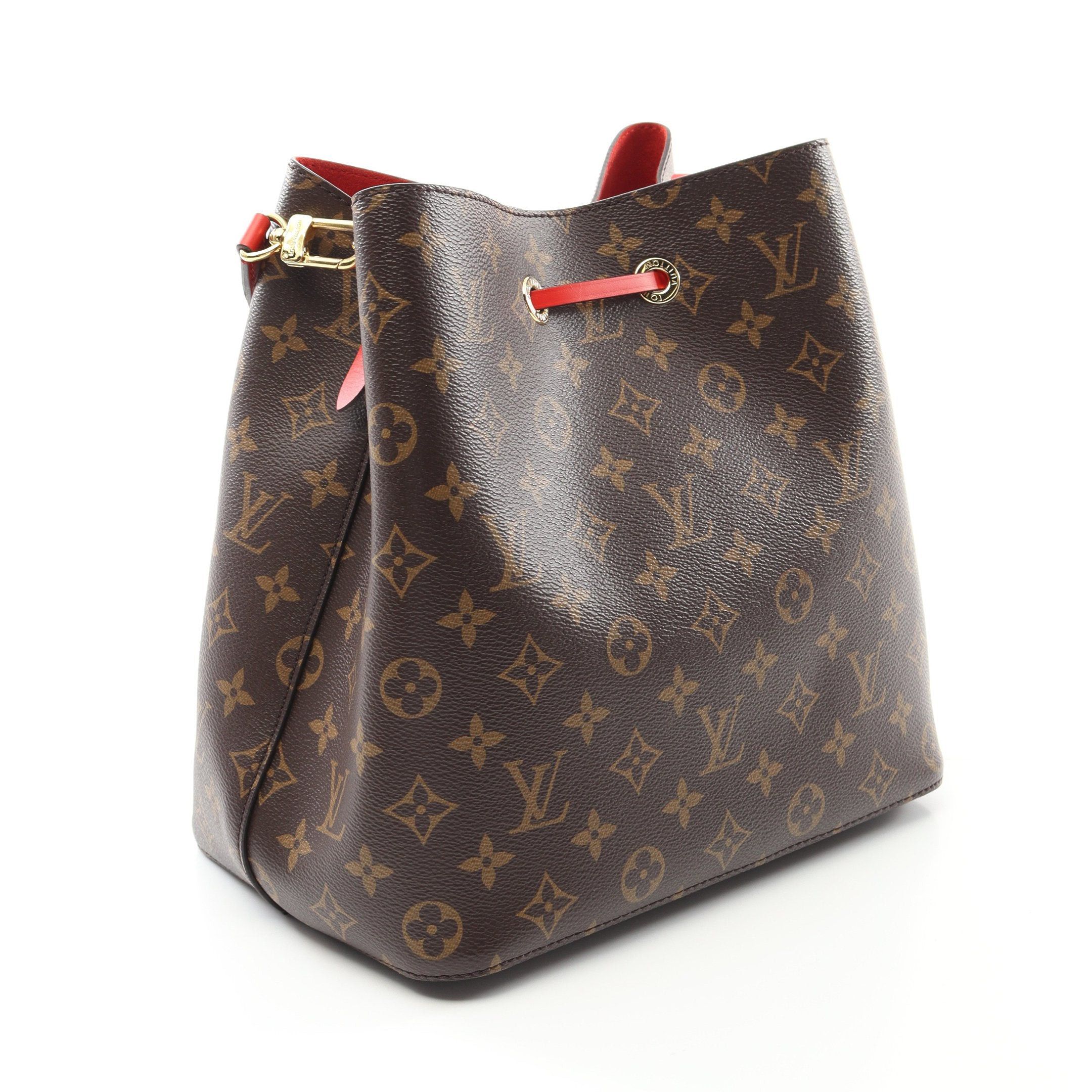 Louis Vuitton Louis Vuitton Neo Noe Monogram Coquelicot Shoulder Bag Leather Brown Red Size ONE SIZE - 2 Thumbnail