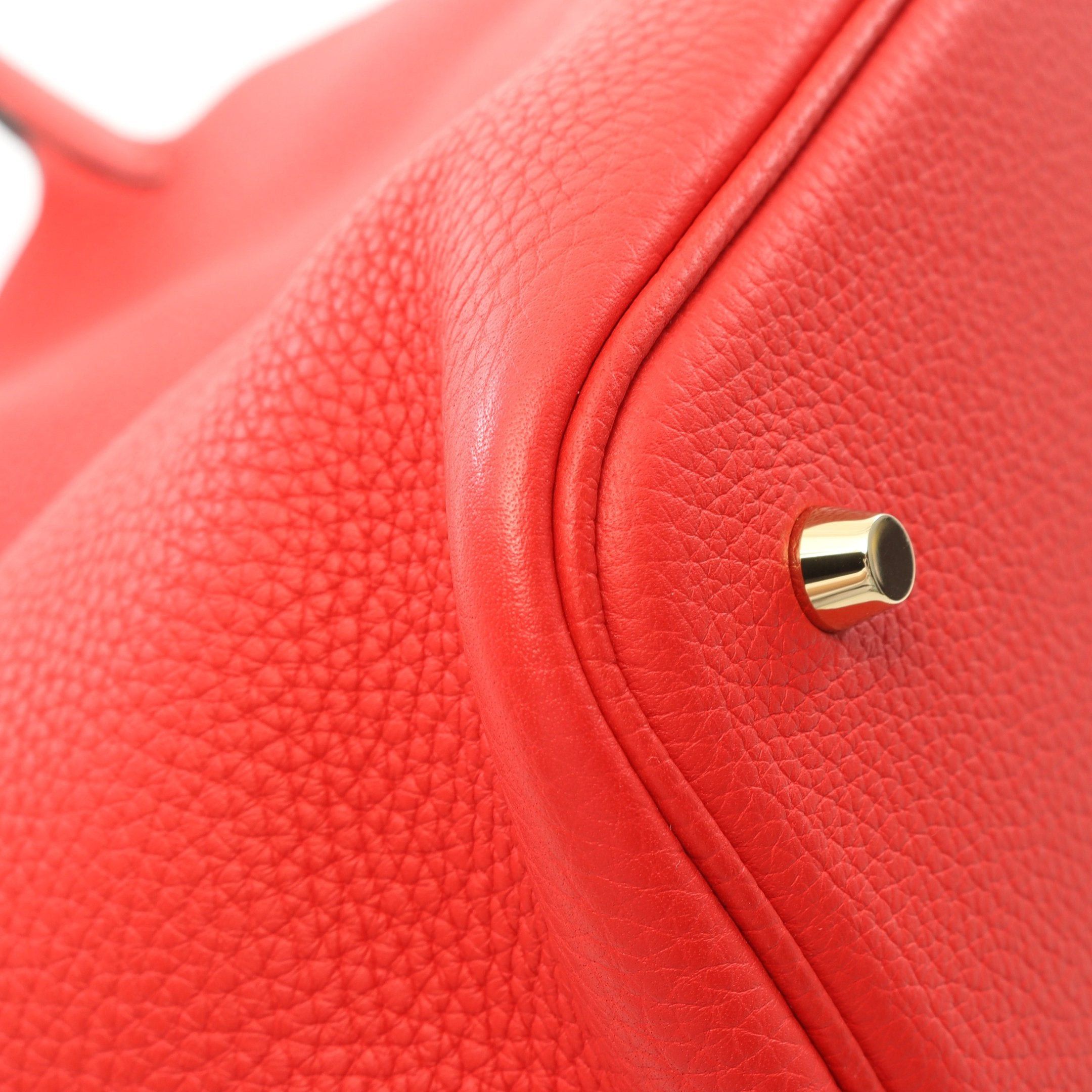 Hermes Hermes Picotane Lock Mm Rouge Tomato Handbag Clemence Leather Red Gold Hardware D Stamp Size ONE SIZE - 6 Thumbnail