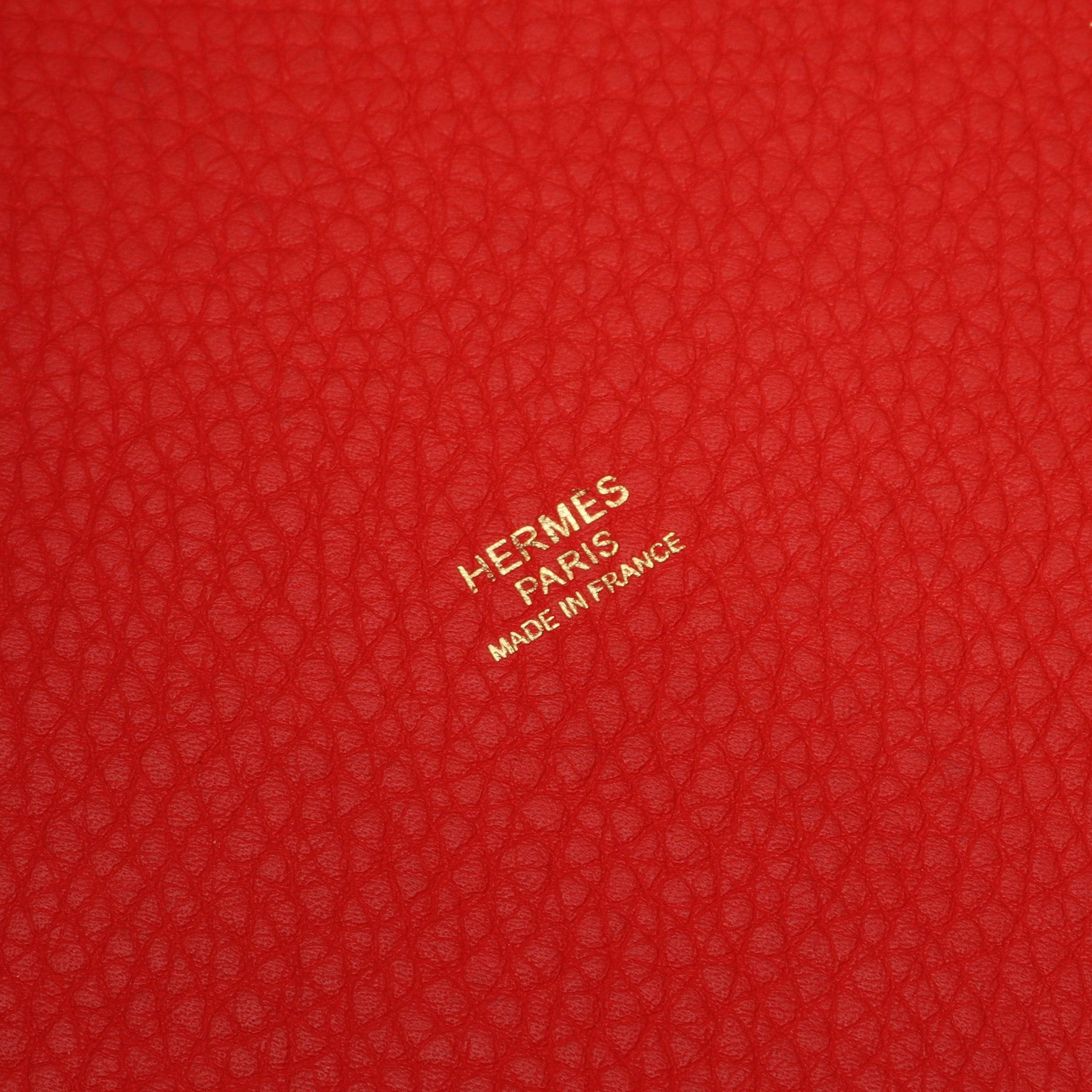 Hermes Hermes Picotane Lock Mm Rouge Tomato Handbag Clemence Leather Red Gold Hardware D Stamp Size ONE SIZE - 4 Thumbnail