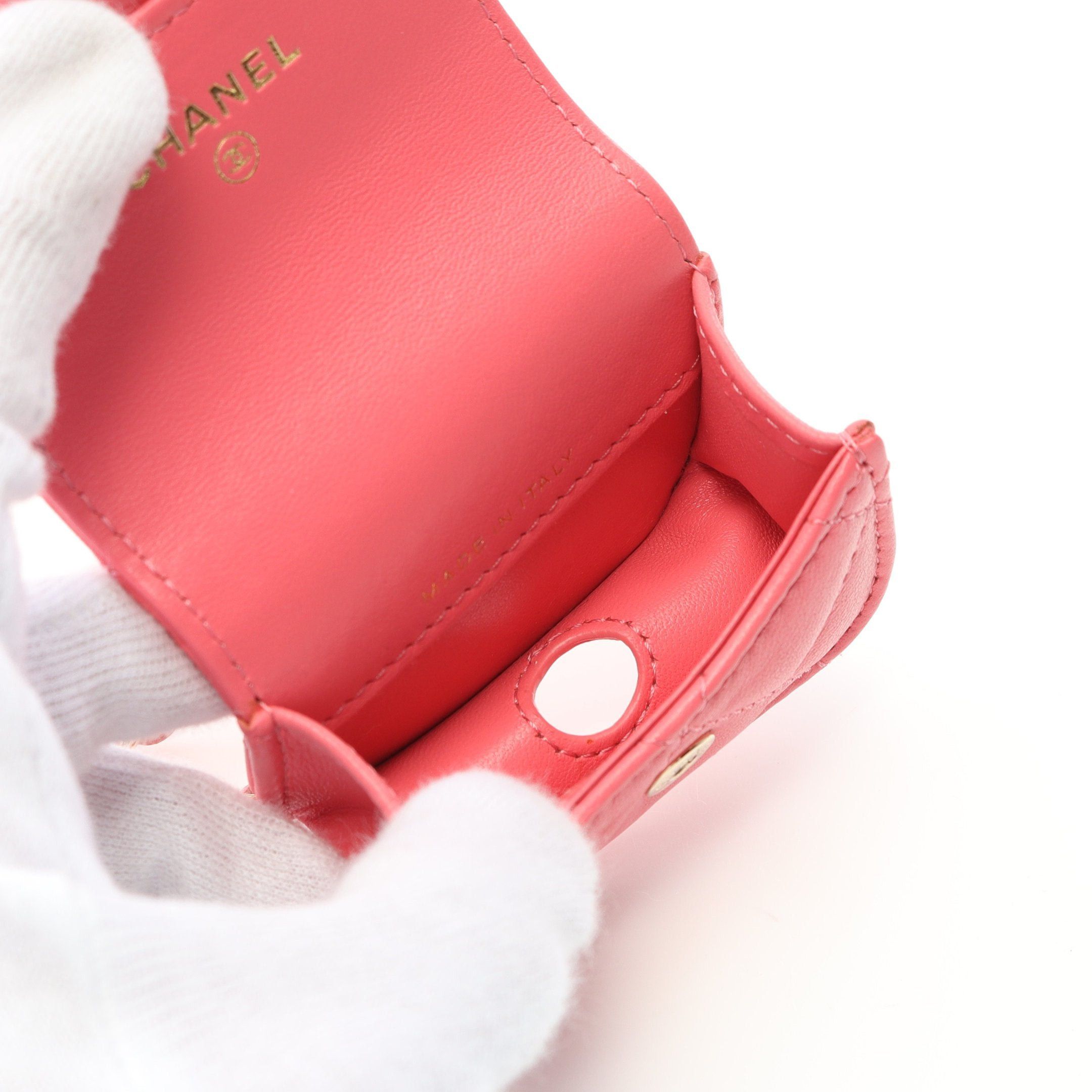 Chanel Chanel Matelasse Air Pods Pro Case Earphone Lambskin Pink Gold Hardware Size ONE SIZE - 3 Thumbnail