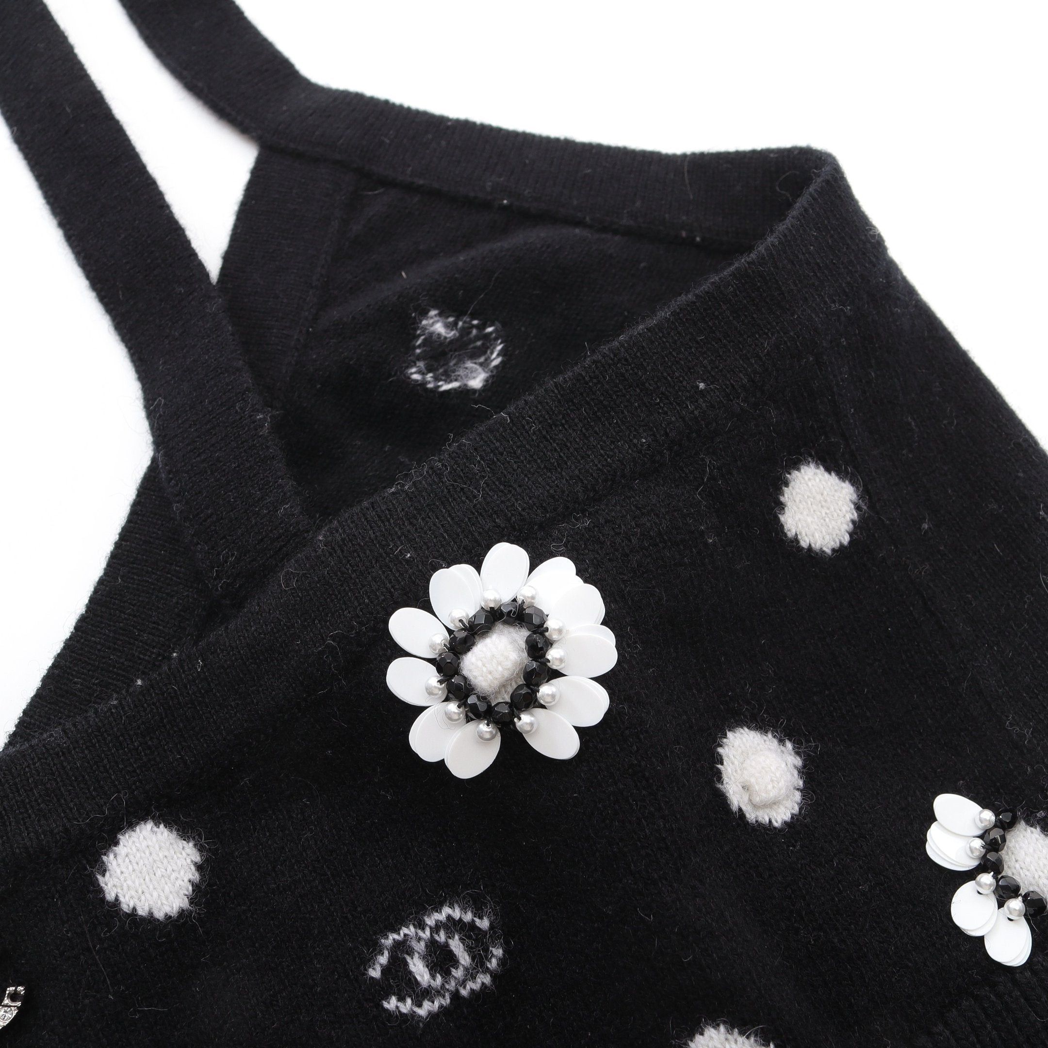 Chanel Chanel Bustier Tops Cashmere Black White Size ONE SIZE - 7 Thumbnail