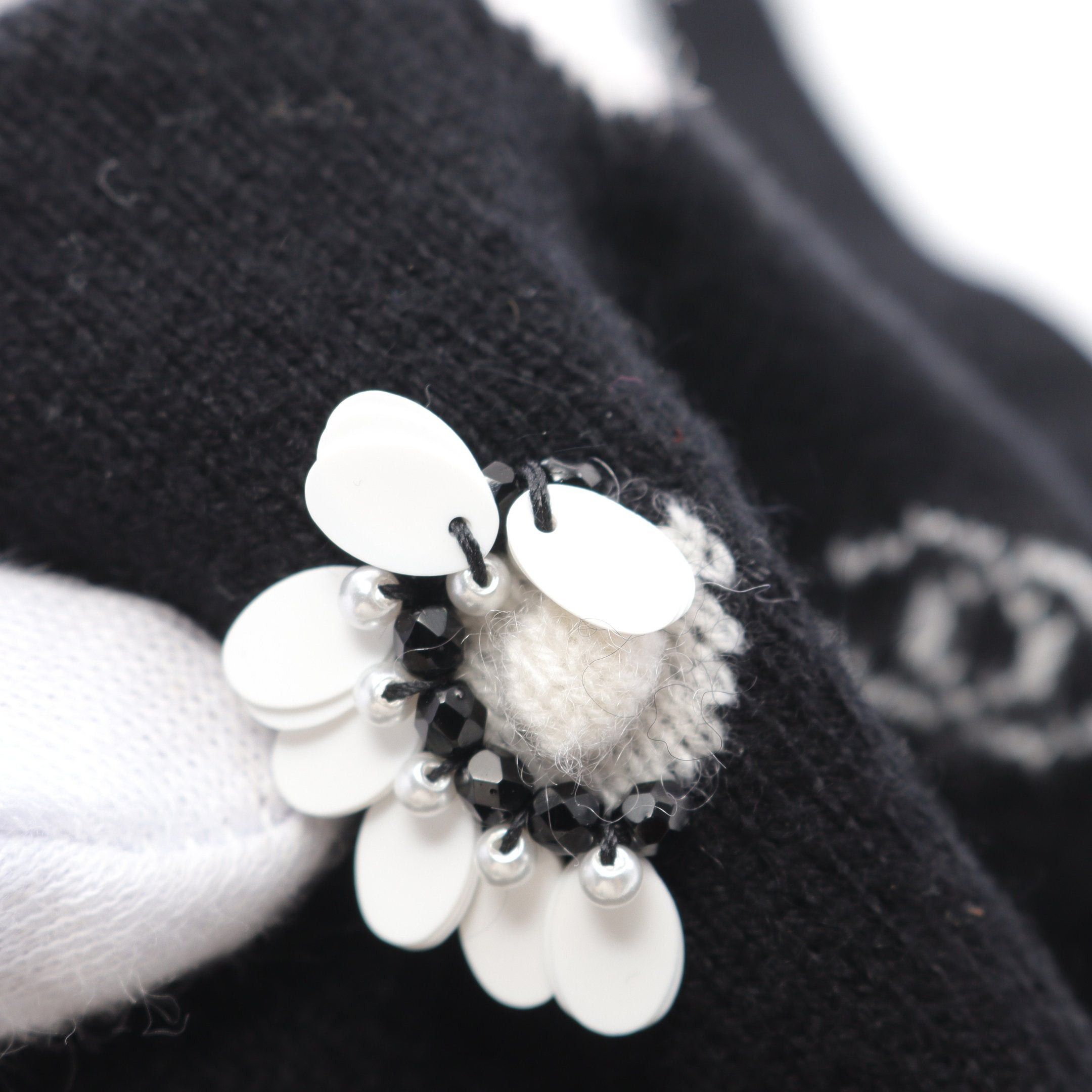 Chanel Chanel Bustier Tops Cashmere Black White Size ONE SIZE - 8 Thumbnail