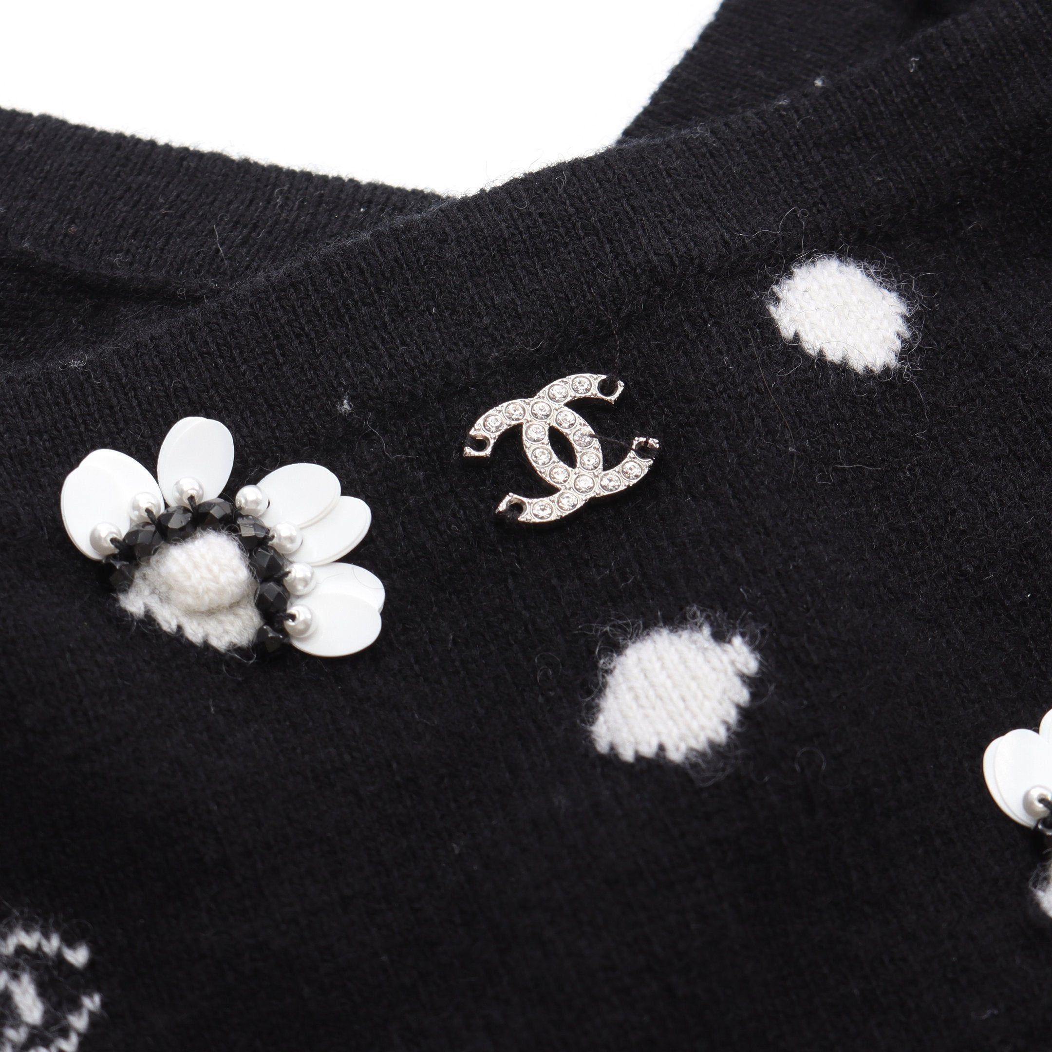 Chanel Chanel Bustier Tops Cashmere Black White Size ONE SIZE - 6 Thumbnail