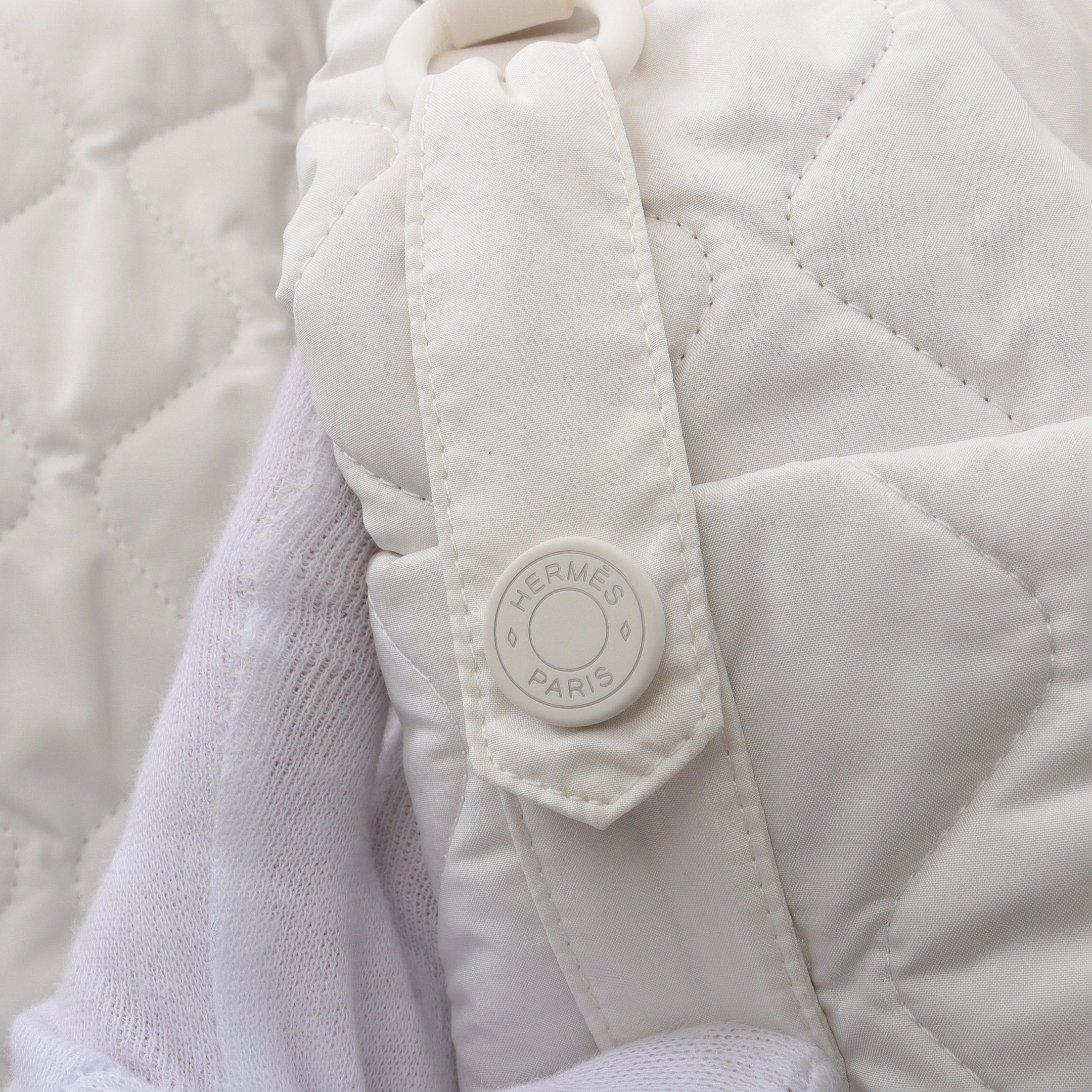 Hermes Hermes Quilted Coat Cashmere White Size ONE SIZE - 7 Thumbnail