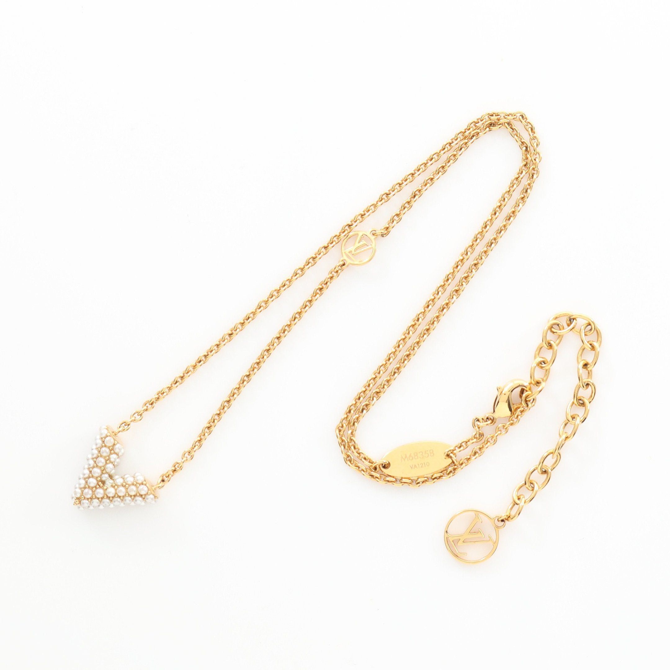 Louis Vuitton Louis Vuitton Collier Essential V Perl Necklace Gp Fake Pearl Gold Off White Size ONE SIZE - 3 Thumbnail