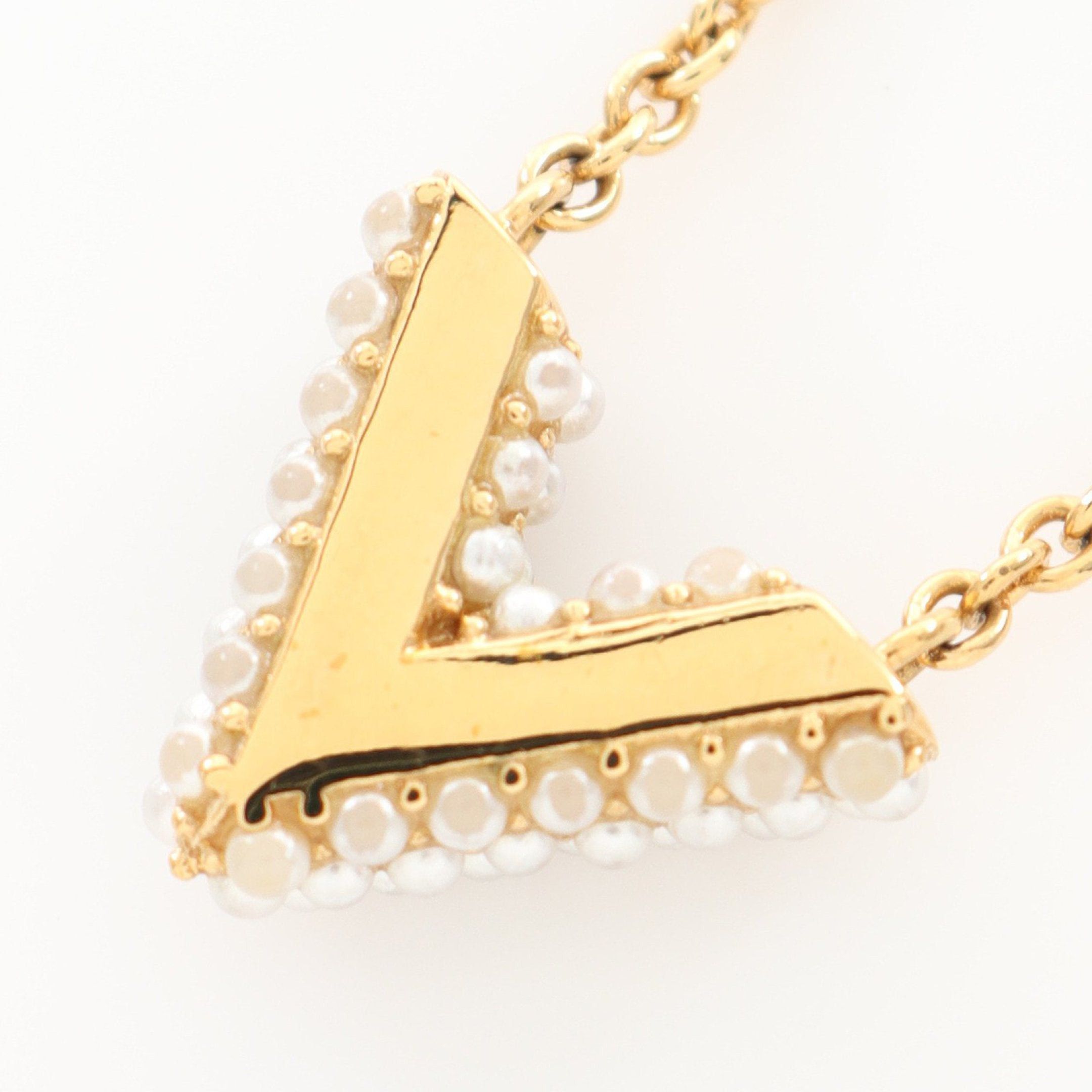 Louis Vuitton Louis Vuitton Collier Essential V Perl Necklace Gp Fake Pearl Gold Off White Size ONE SIZE - 2 Thumbnail