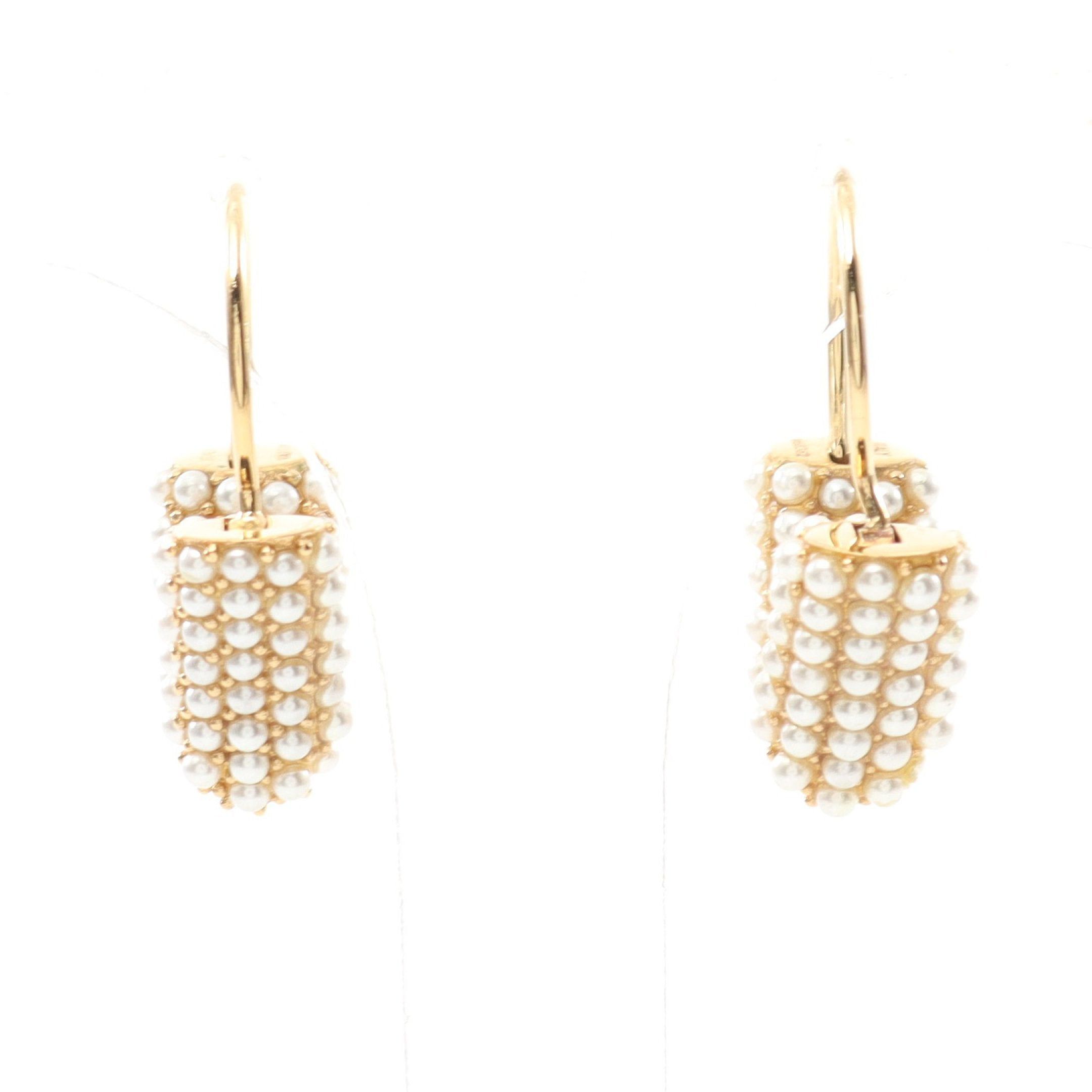 Louis Vuitton Louis Vuitton Buffalo Dreille Hoop Essential V Perl Earrings Gp Fake Pearl Gold Off White Size ONE SIZE - 2 Thumbnail