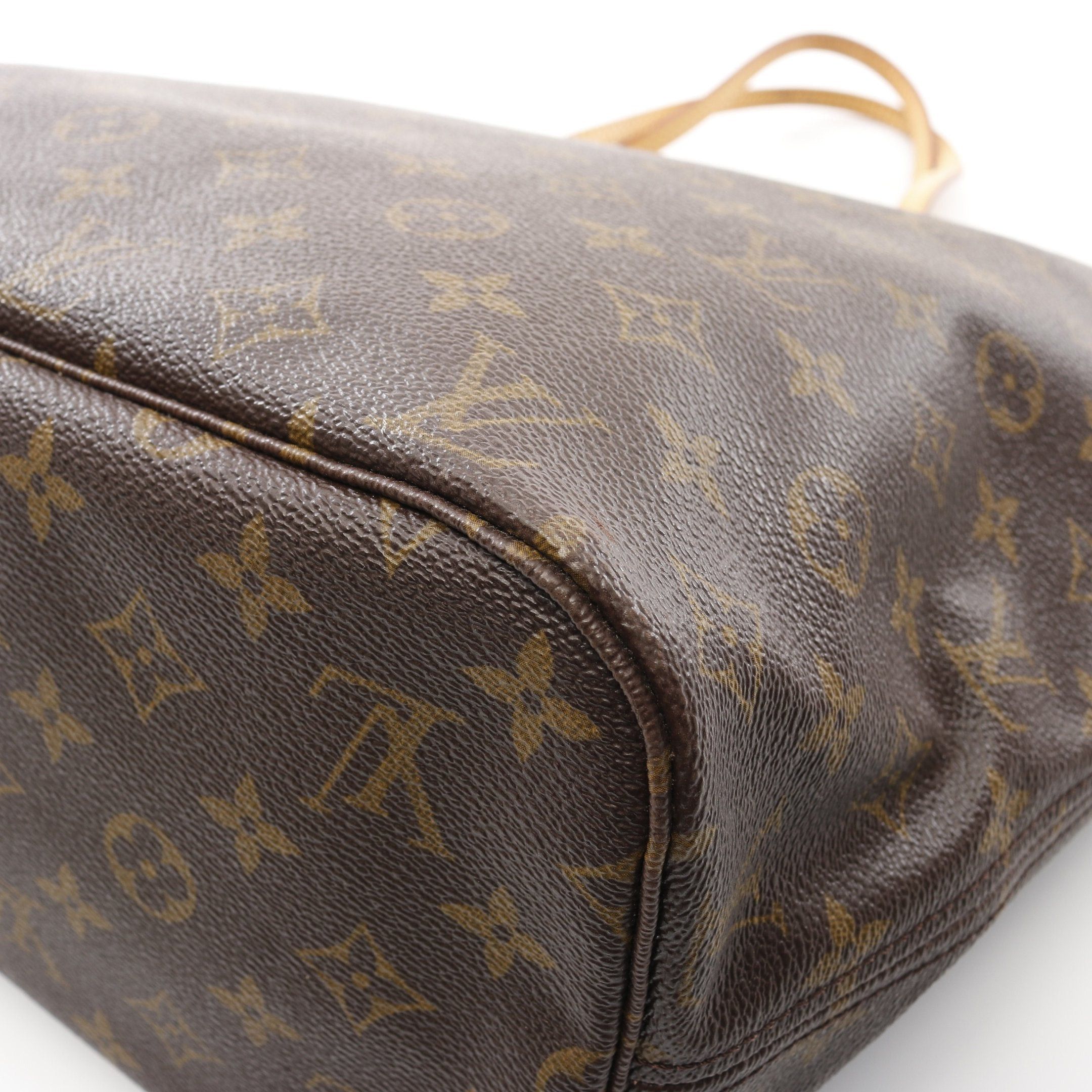 Louis Vuitton Louis Vuitton Neverfull Mm Monogram Shoulder Bag Tote Leather Brown Size ONE SIZE - 6 Thumbnail