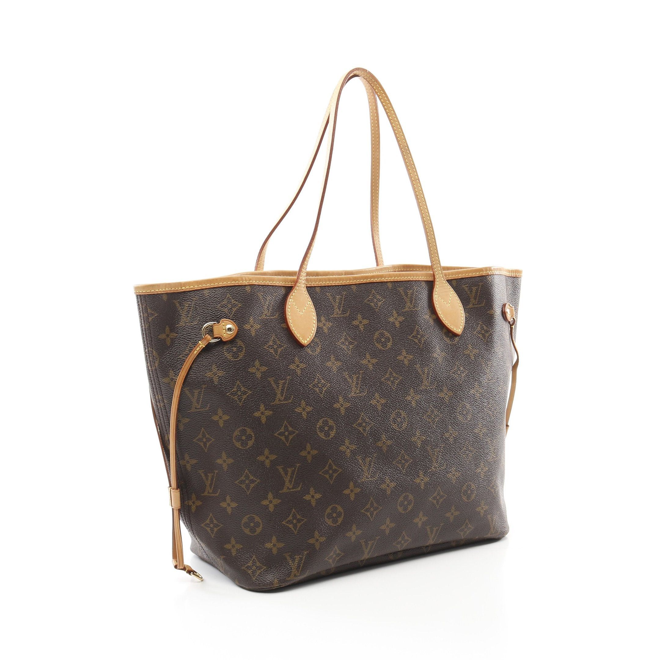 Louis Vuitton Louis Vuitton Neverfull Mm Monogram Shoulder Bag Tote Leather Brown Size ONE SIZE - 2 Thumbnail