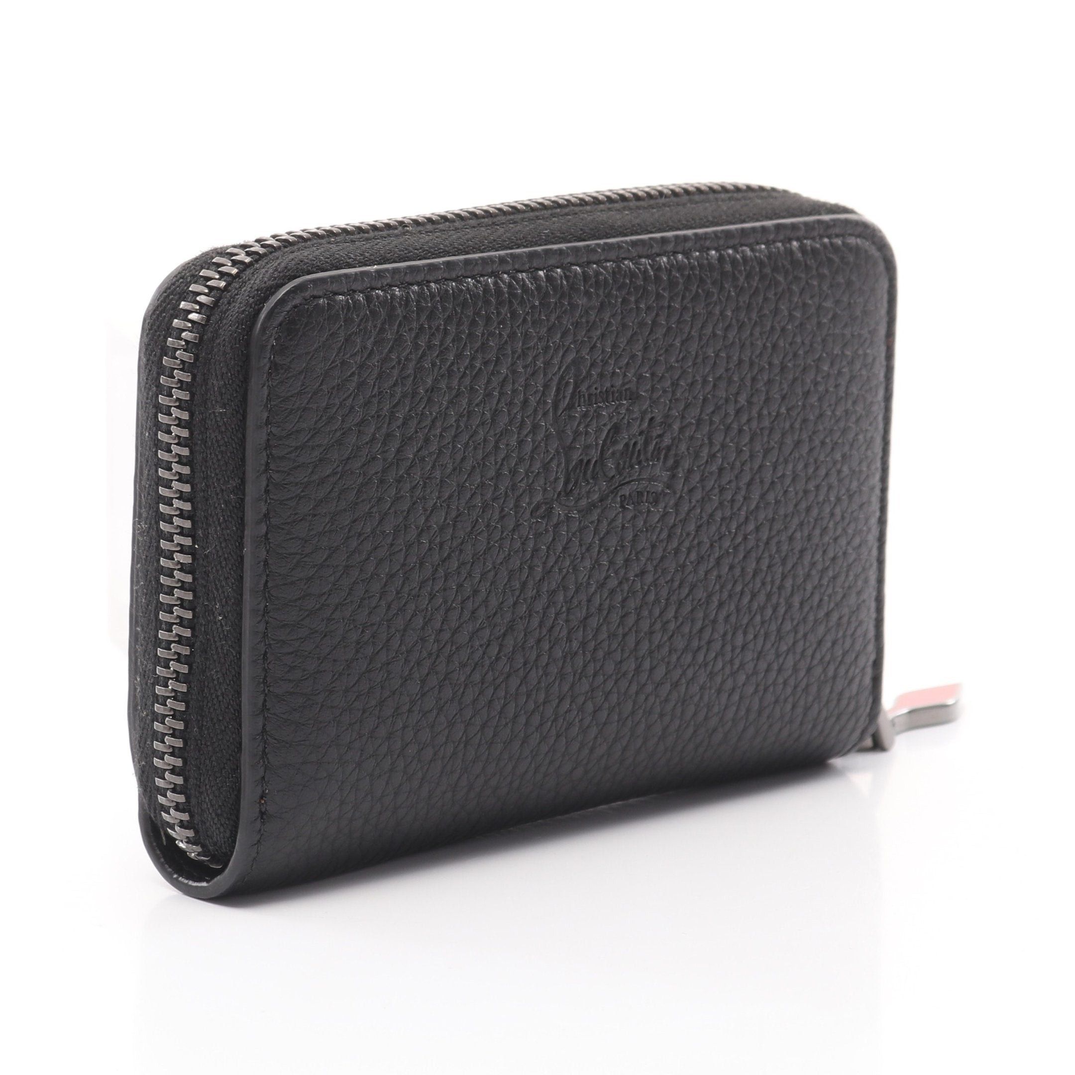 Christian Louboutin Christian Louboutin Panettone Round Fastener Coin Purse Leather Black Studs Size ONE SIZE - 2 Thumbnail